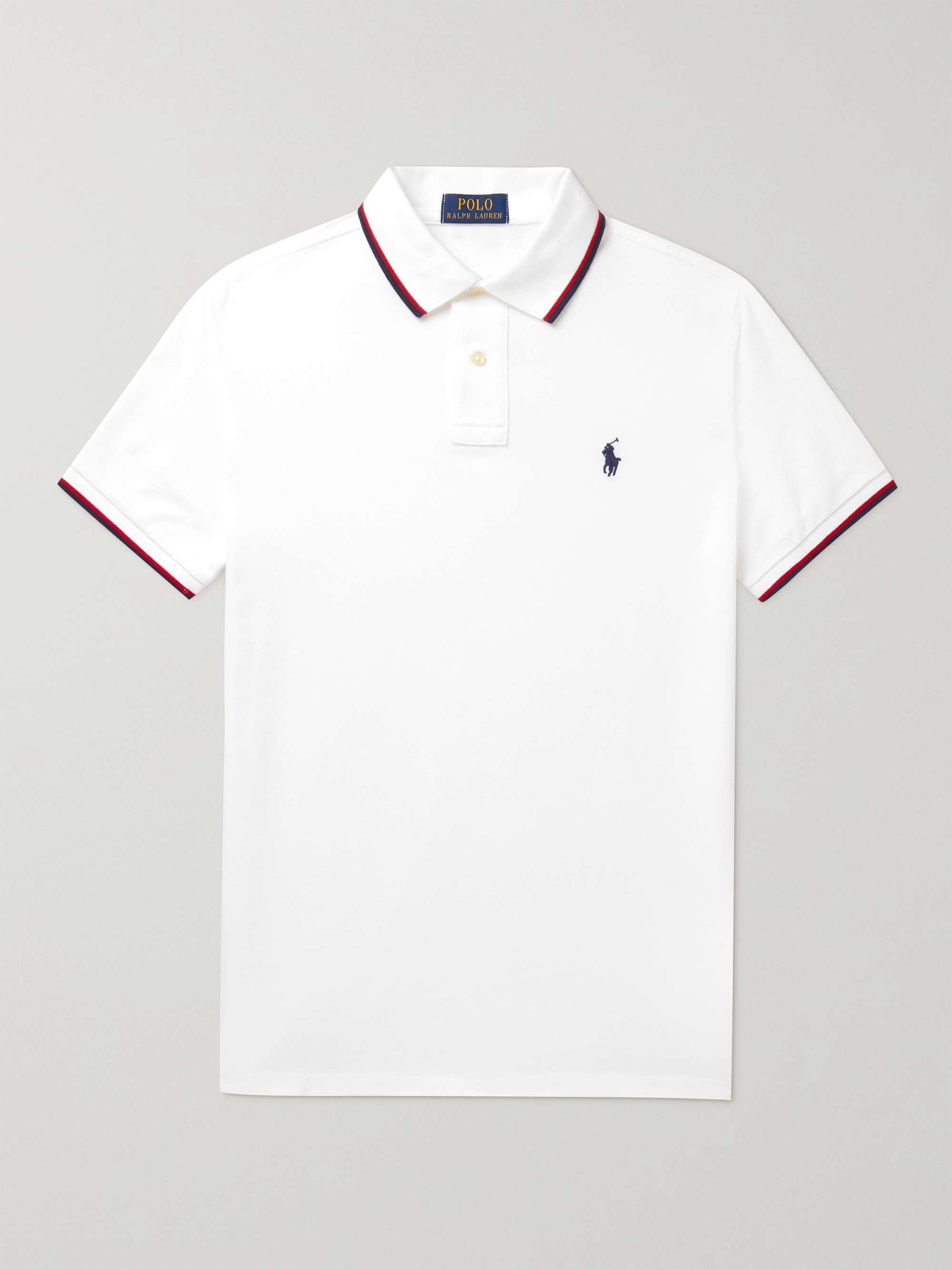 POLO RALPH LAUREN Slim-Fit Contrast-Tipped Cotton-Piqué Polo Shirt for Men  | MR PORTER