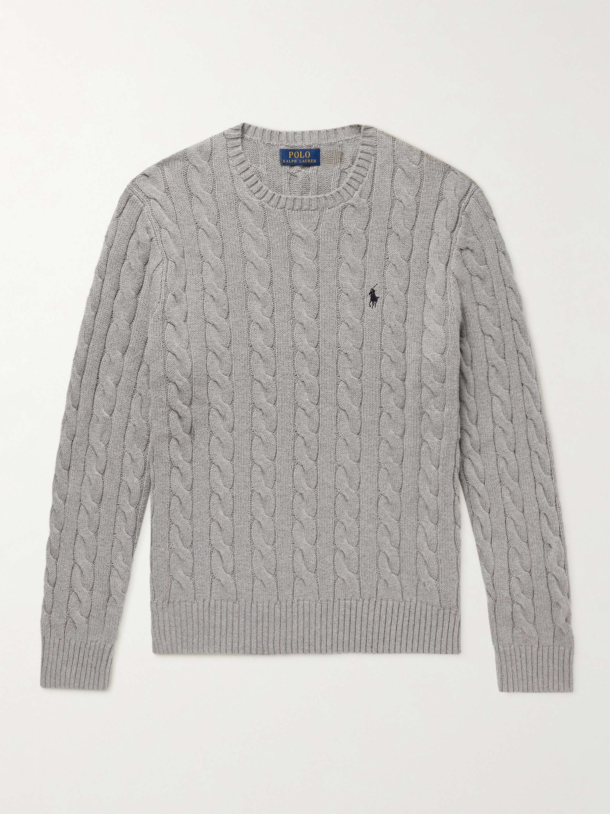 POLO RALPH LAUREN Cable-Knit Cotton Sweater for Men | MR PORTER