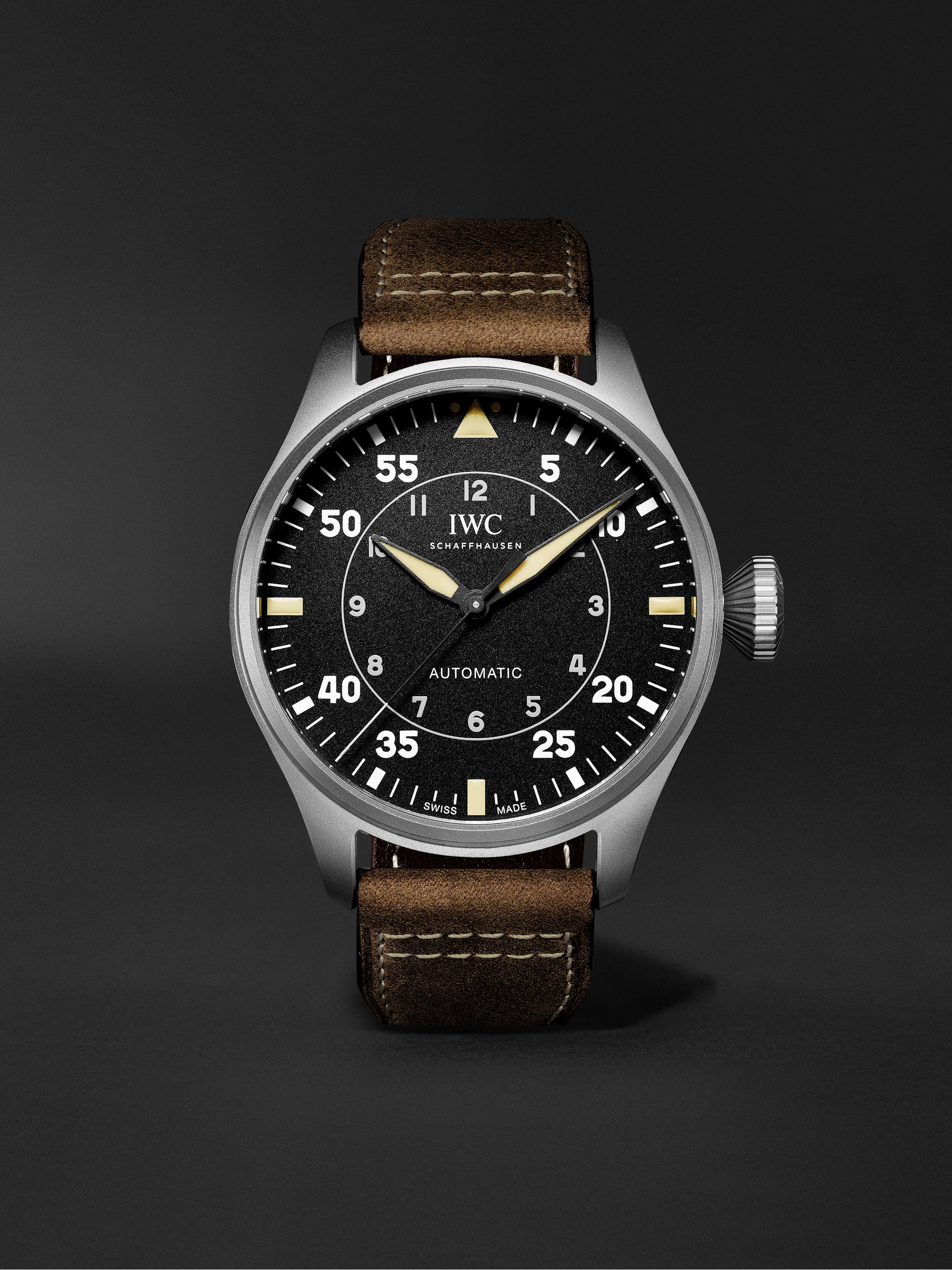 IWC SCHAFFHAUSEN Big Pilot's Watch Spitfire 43mm Titanium and Leather  Watch, Ref No. IW329701 | MR PORTER