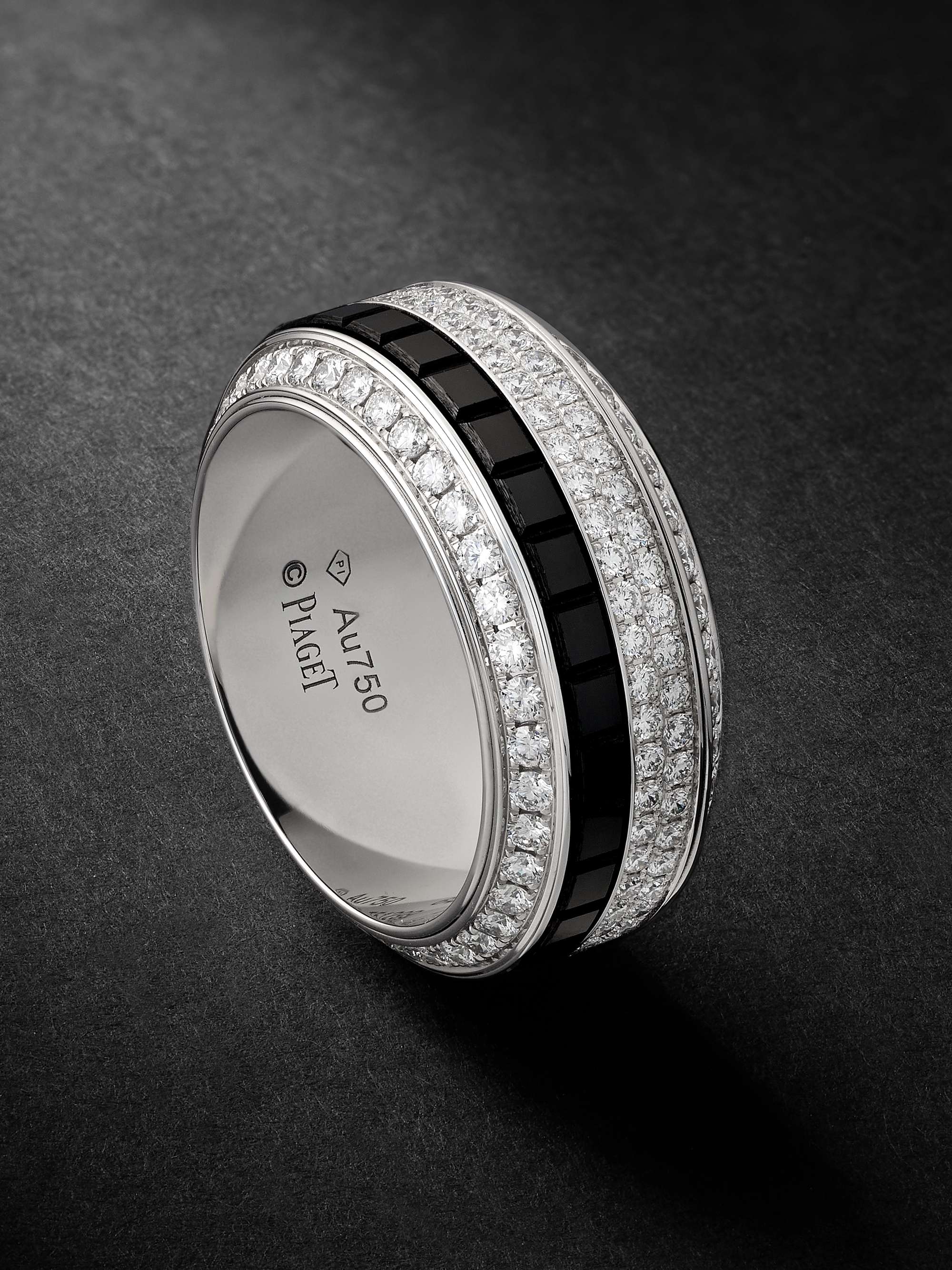 Possession Ring aus 18 Karat Weißgold mit Diamanten und Keramik | MR PORTER