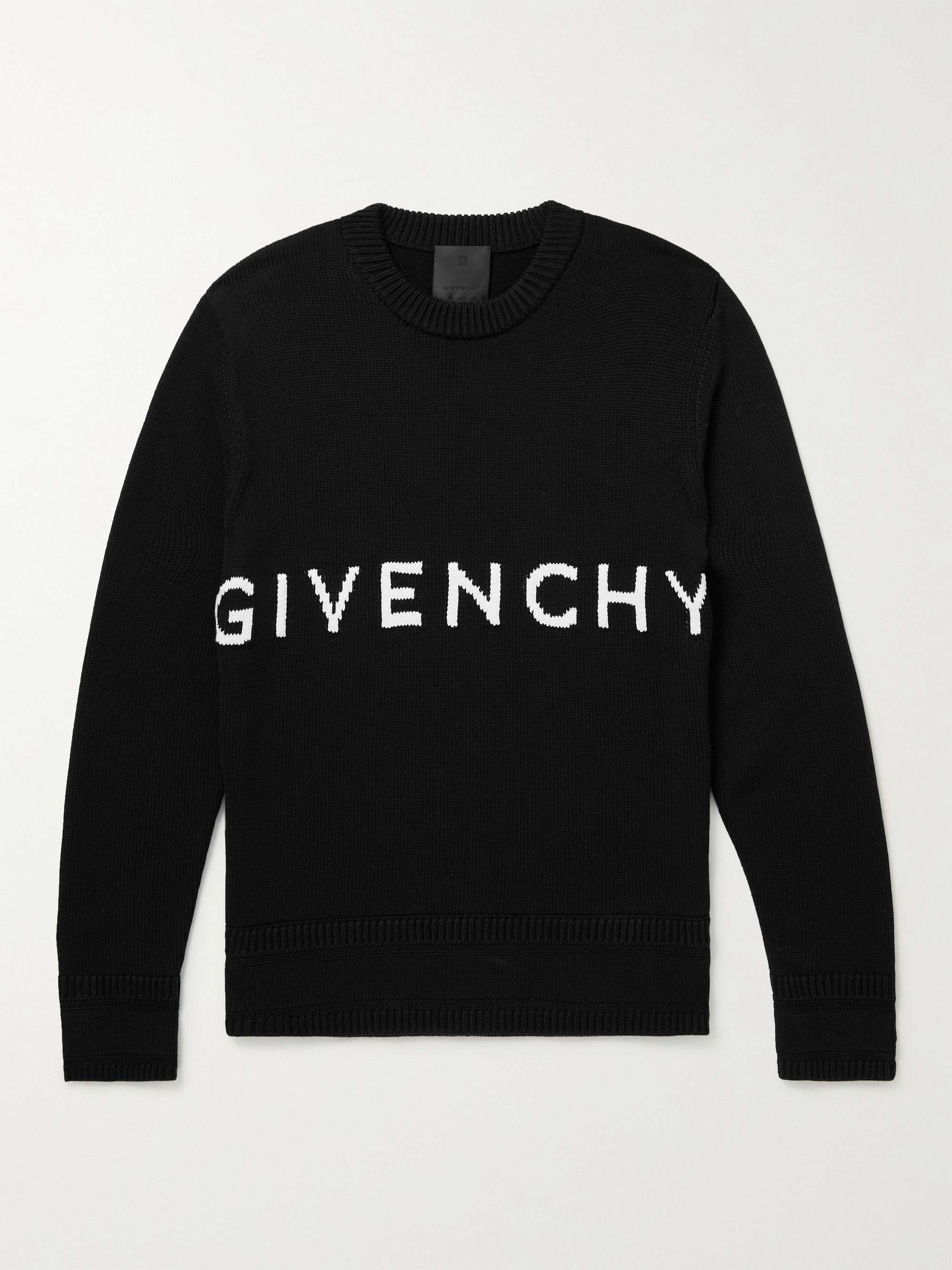 GIVENCHY 4G Logo-Intarsia Cotton Sweater | MR PORTER