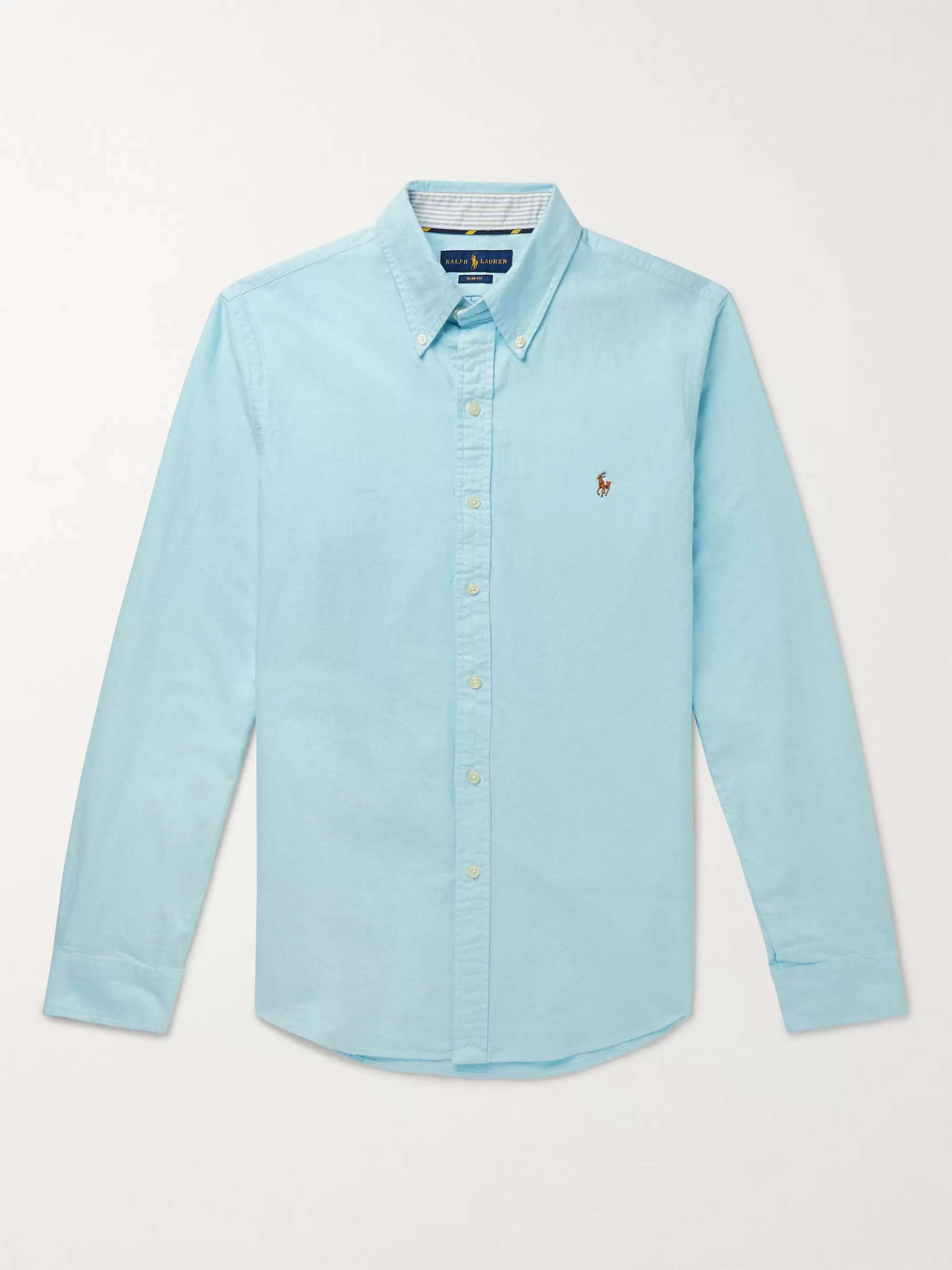Blue Slim-Fit Button-Down Collar Cotton Oxford Shirt | POLO RALPH LAUREN |  MR PORTER