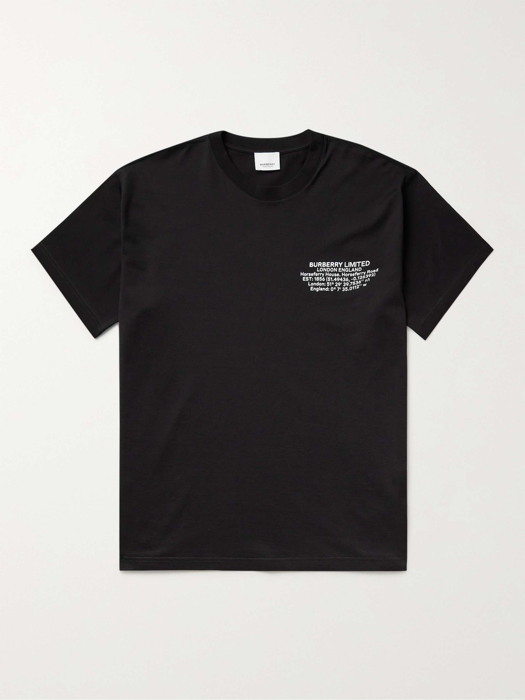 Black Logo-Print Cotton-Jersey T-Shirt | BURBERRY | MR PORTER