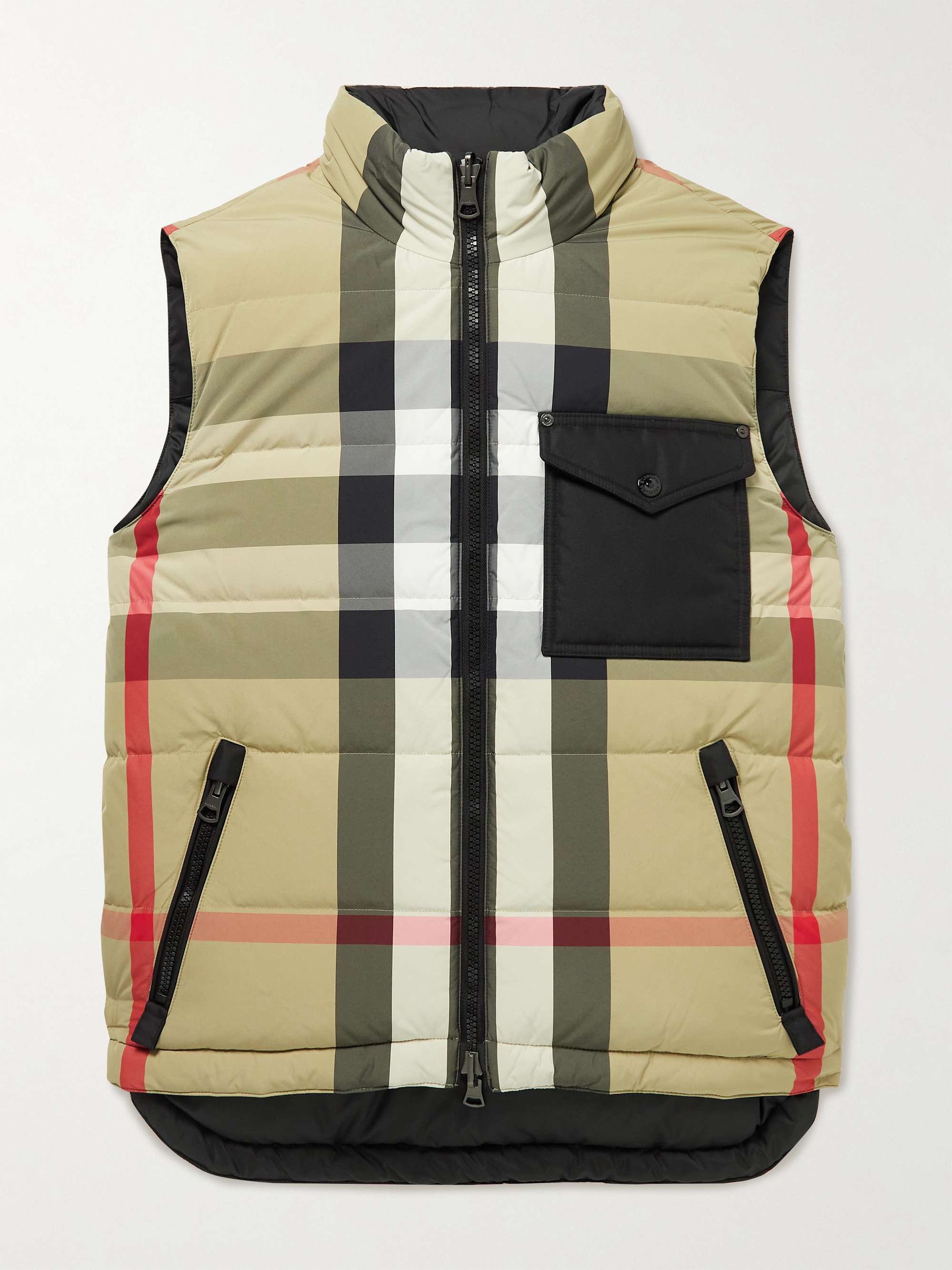Brown Reversible Checked Quilted Shell Down Gilet | BURBERRY | MR PORTER
