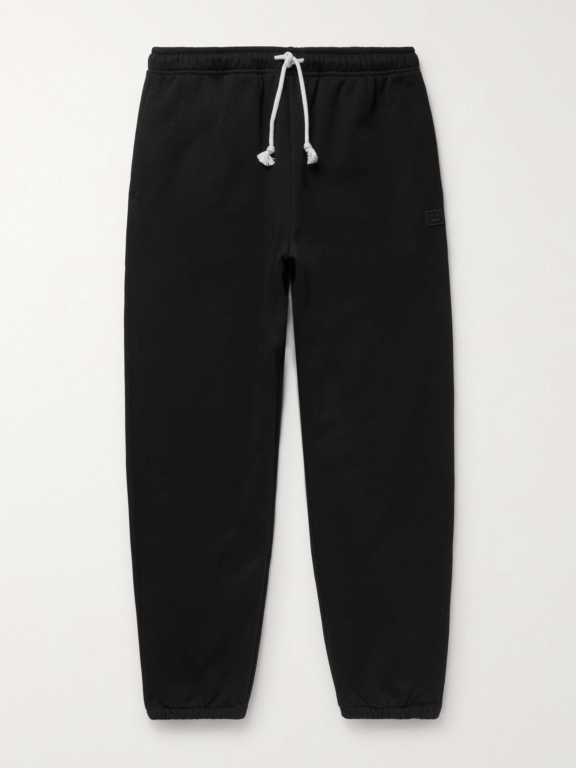 ACNE STUDIOS Tapered Logo-Appliquéd Cotton-Jersey Sweatpants | MR PORTER