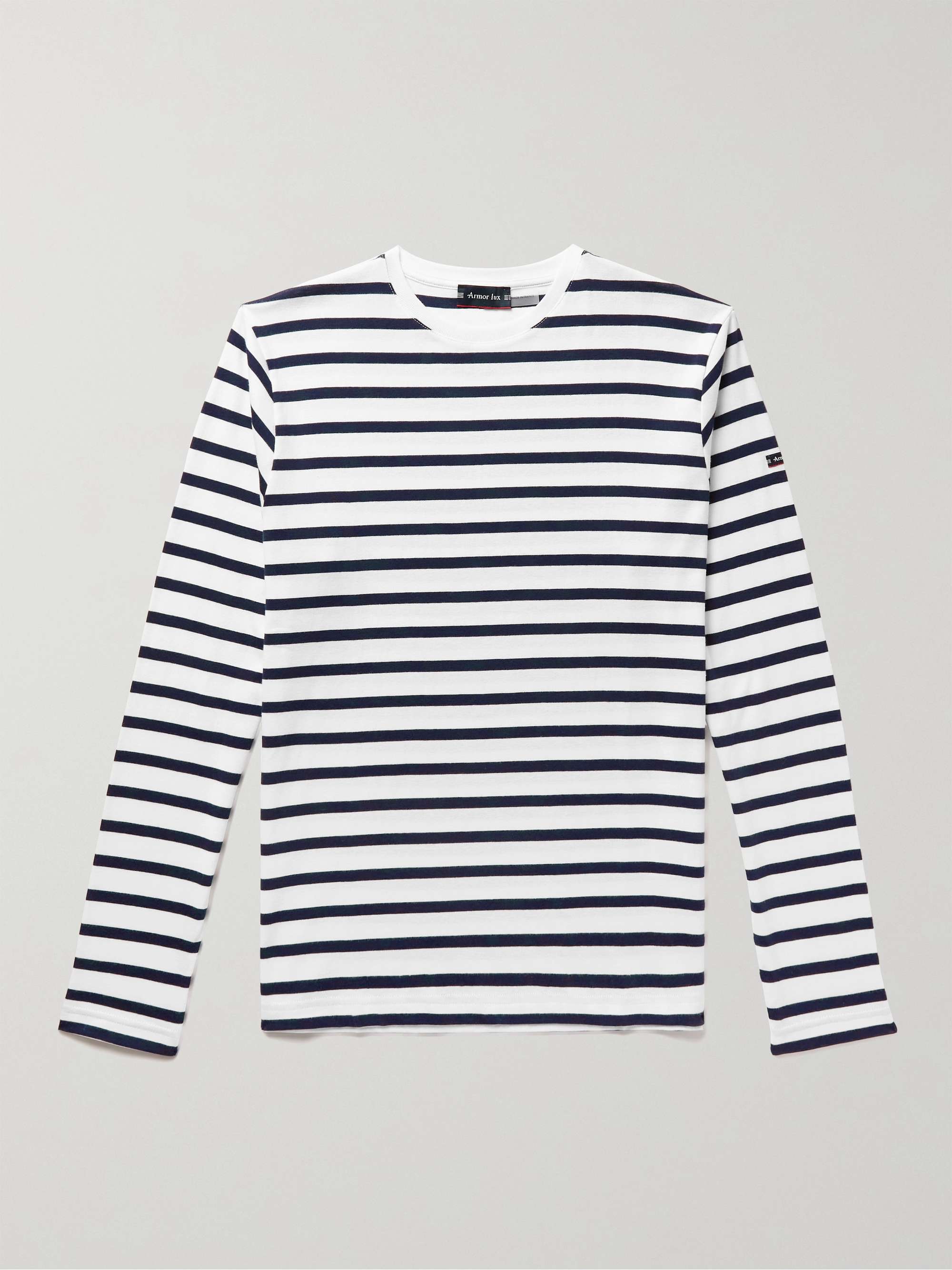 White Slim-Fit Striped Cotton-Jersey T-Shirt | ARMOR-LUX | MR PORTER