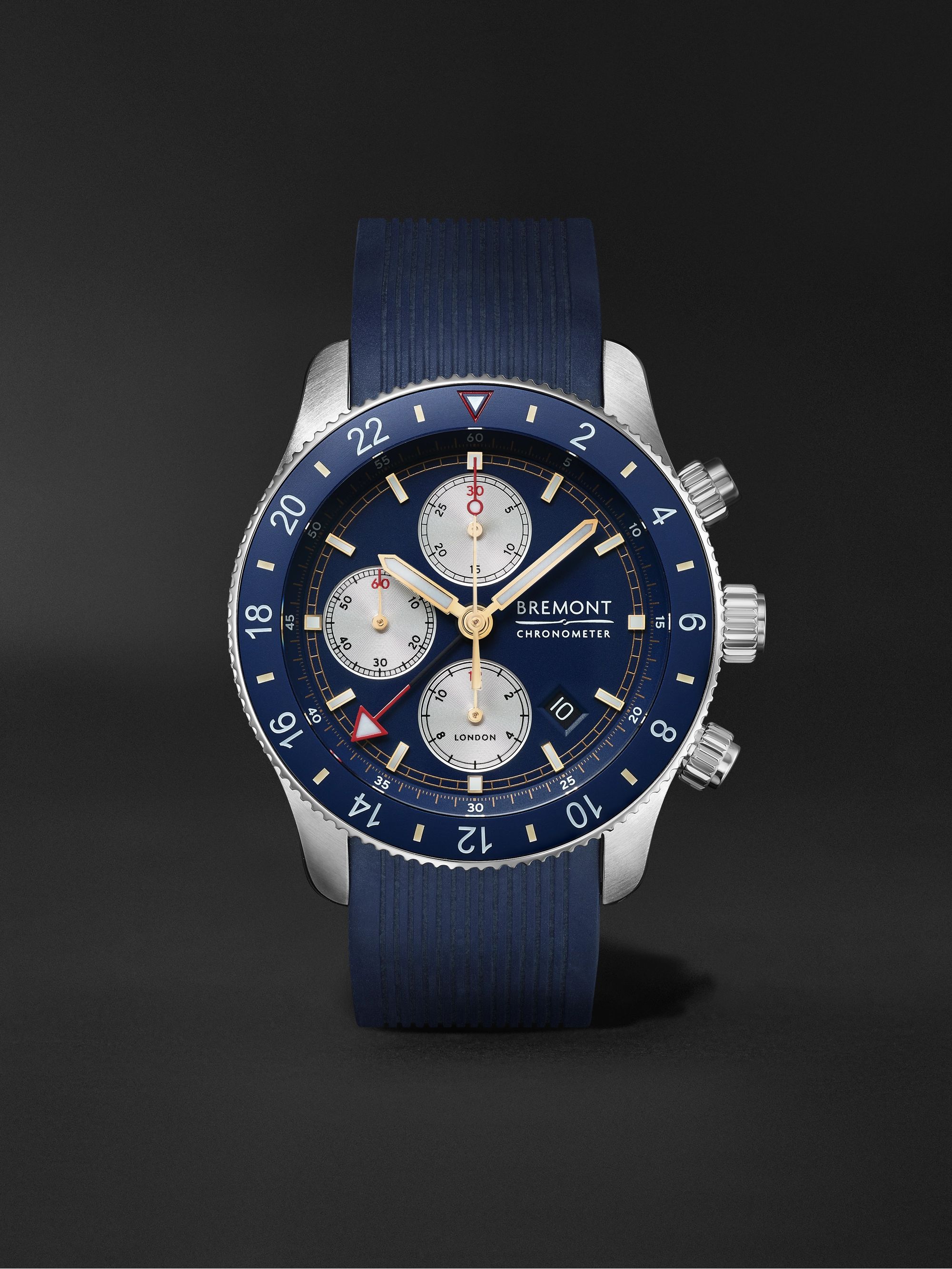BREMONT Supermarine Sport Automatic Chronograph 43mm Stainless Steel and  Rubber Watch, Ref. No. S200 for Men | MR PORTER