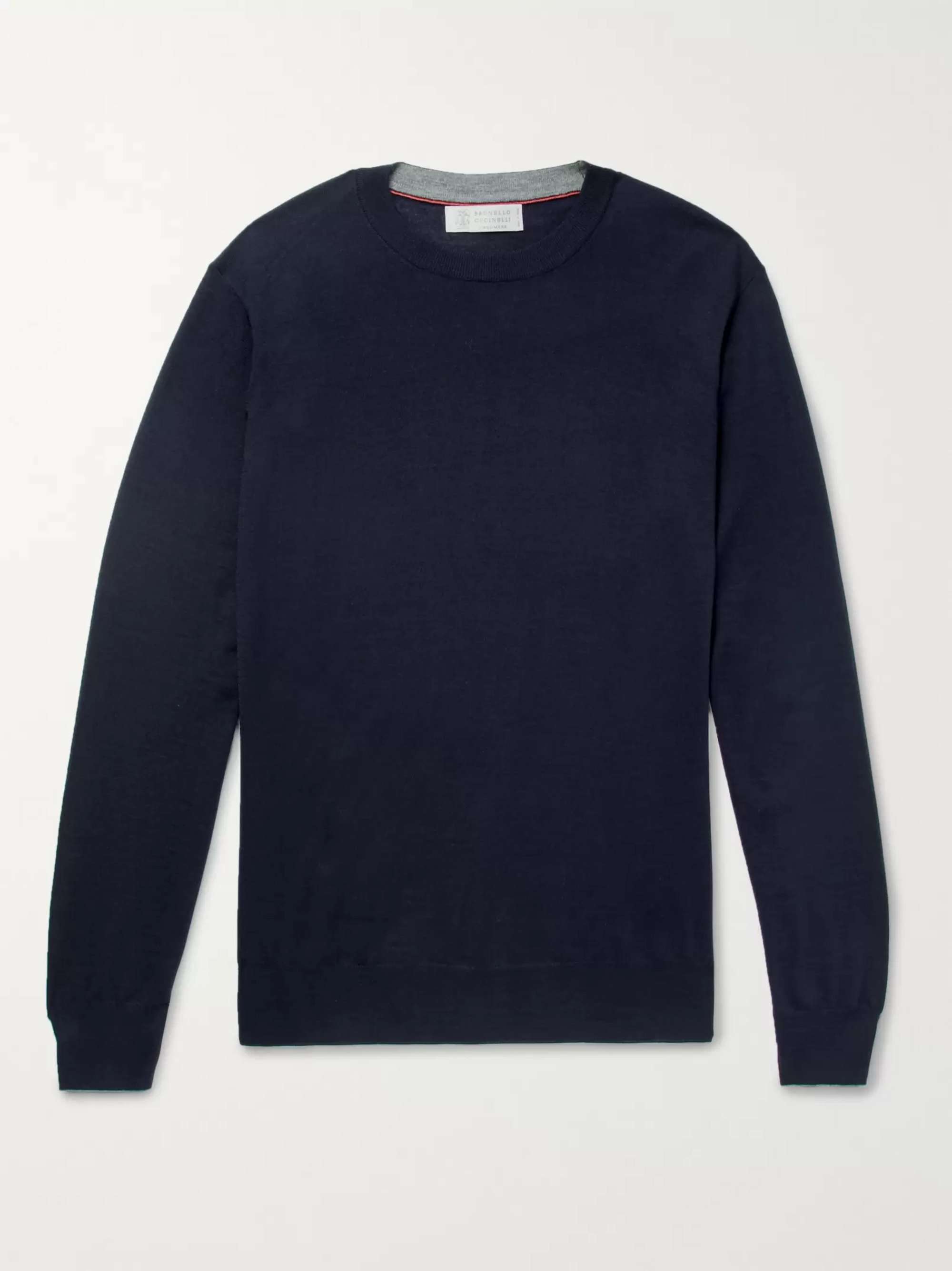 Navy Wool and Cashmere-Blend Sweater | BRUNELLO CUCINELLI | MR PORTER