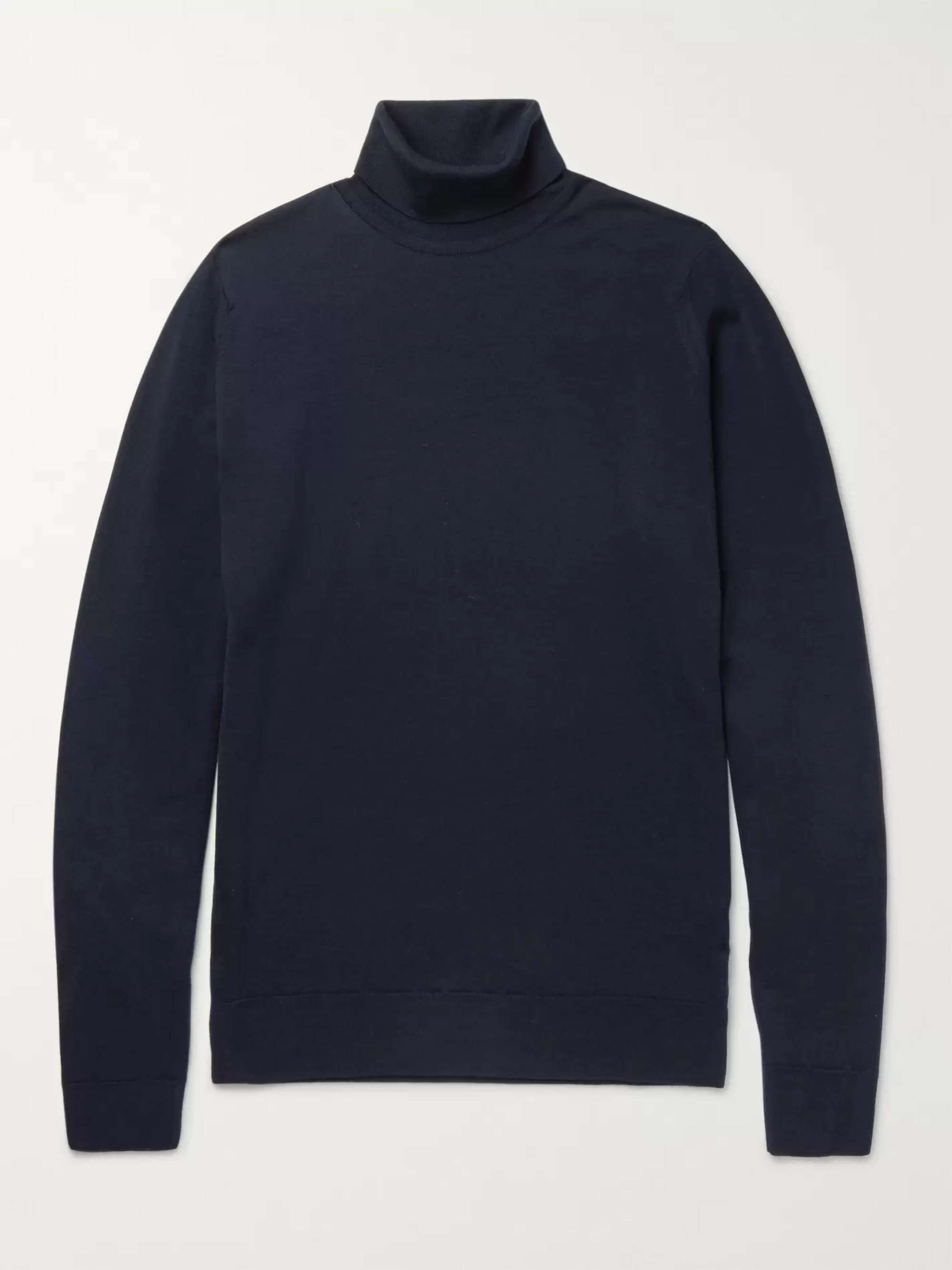 Midnight blue Cherwell Merino Wool Rollneck Sweater | JOHN SMEDLEY | MR  PORTER