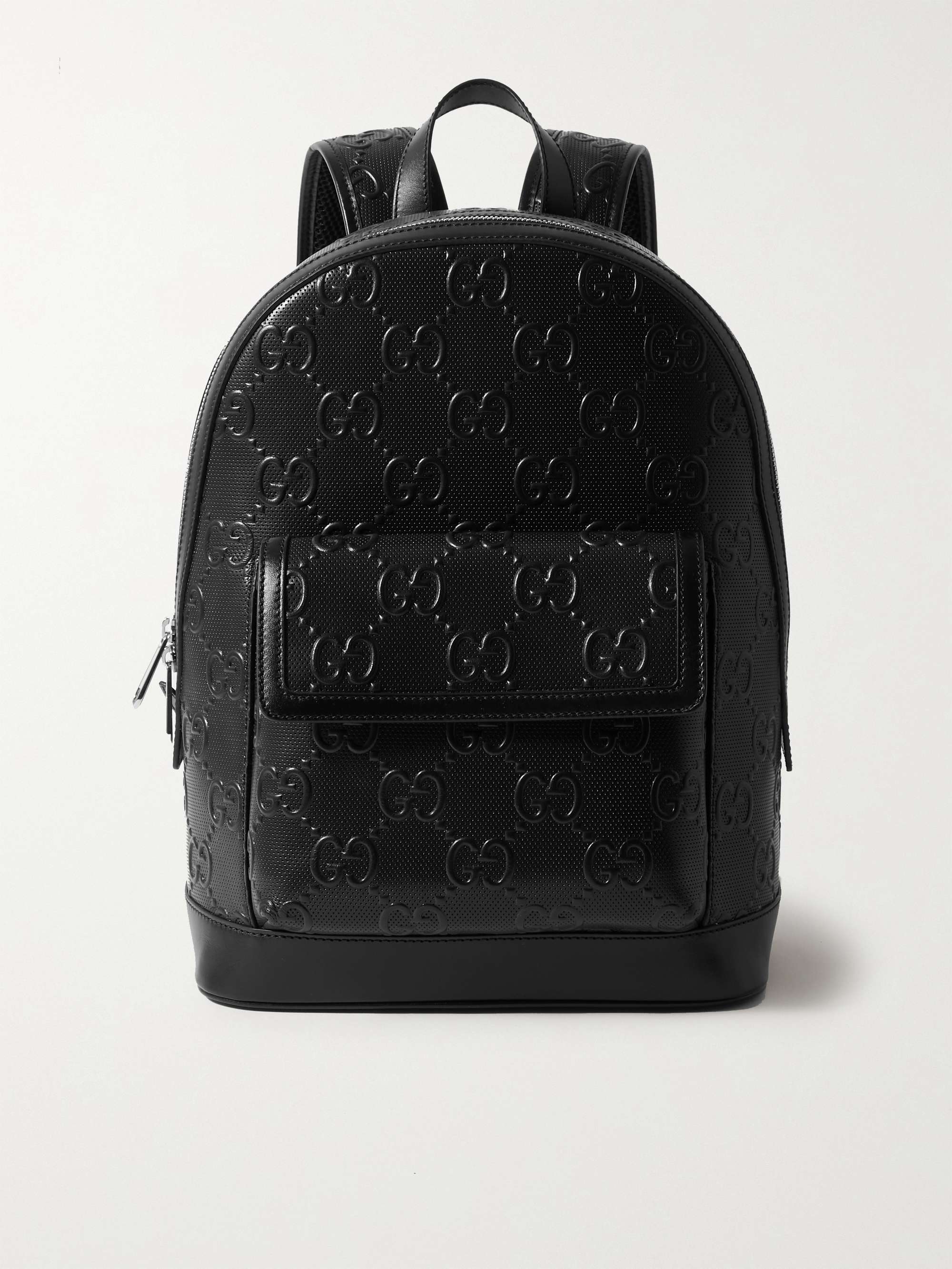 GUCCI Logo-Embossed Perforated Leather Backpack for Men | MR PORTER