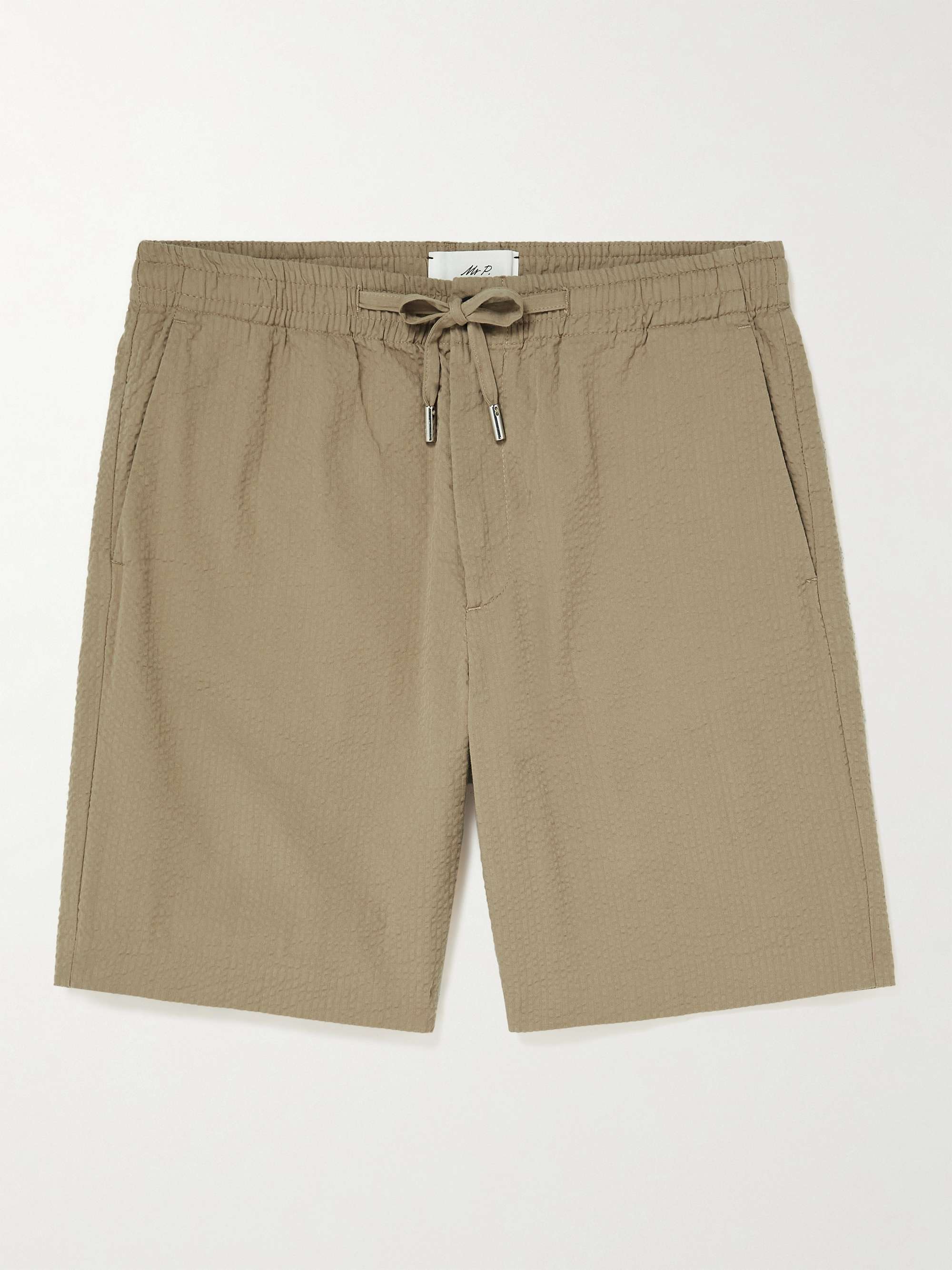 MR P. Straight-Leg Organic Cotton-Seersucker Drawstring Shorts for Men | MR  PORTER