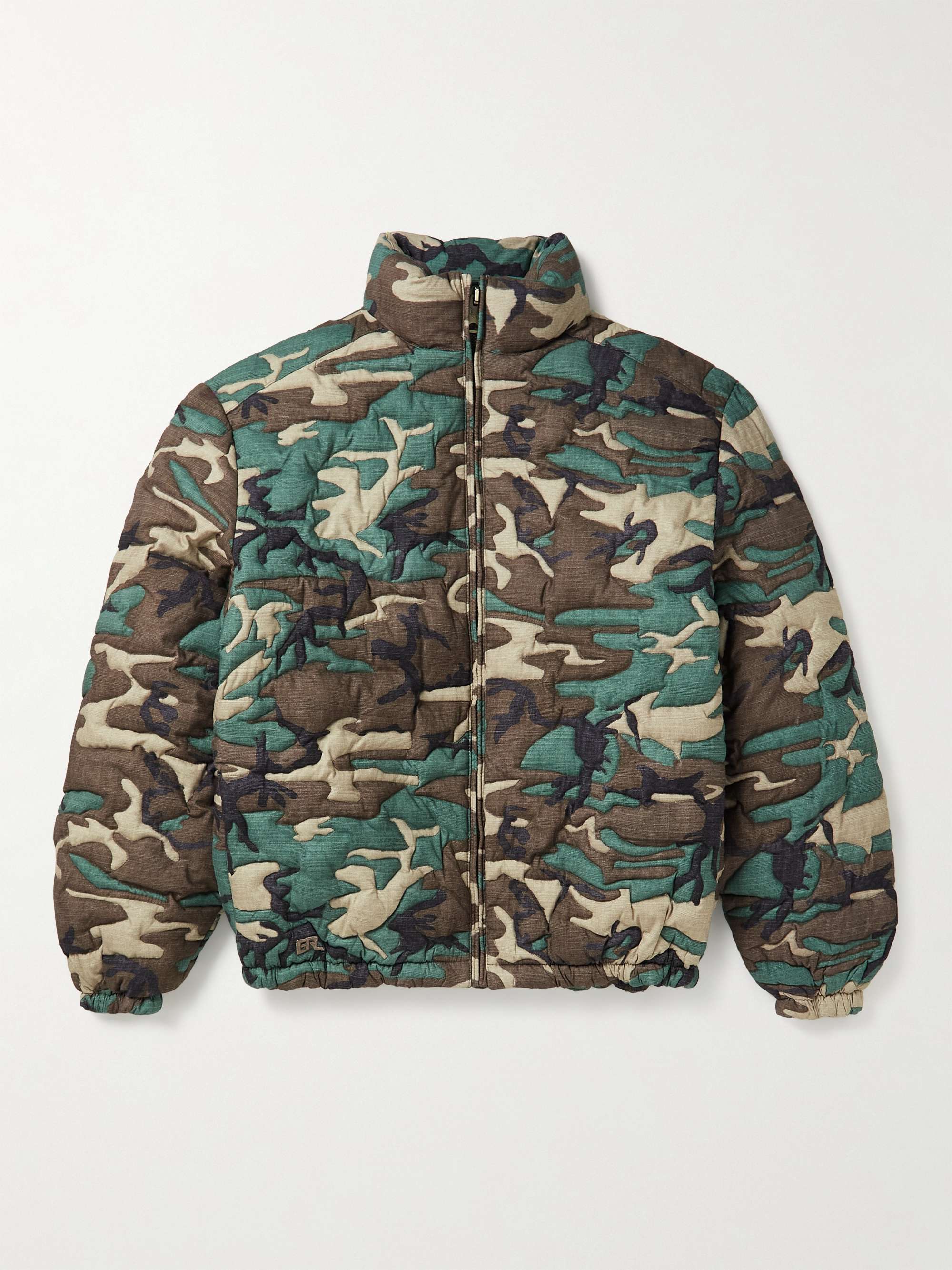 ERL Quilted Camouflage-Print Cotton Down Jacket for Men