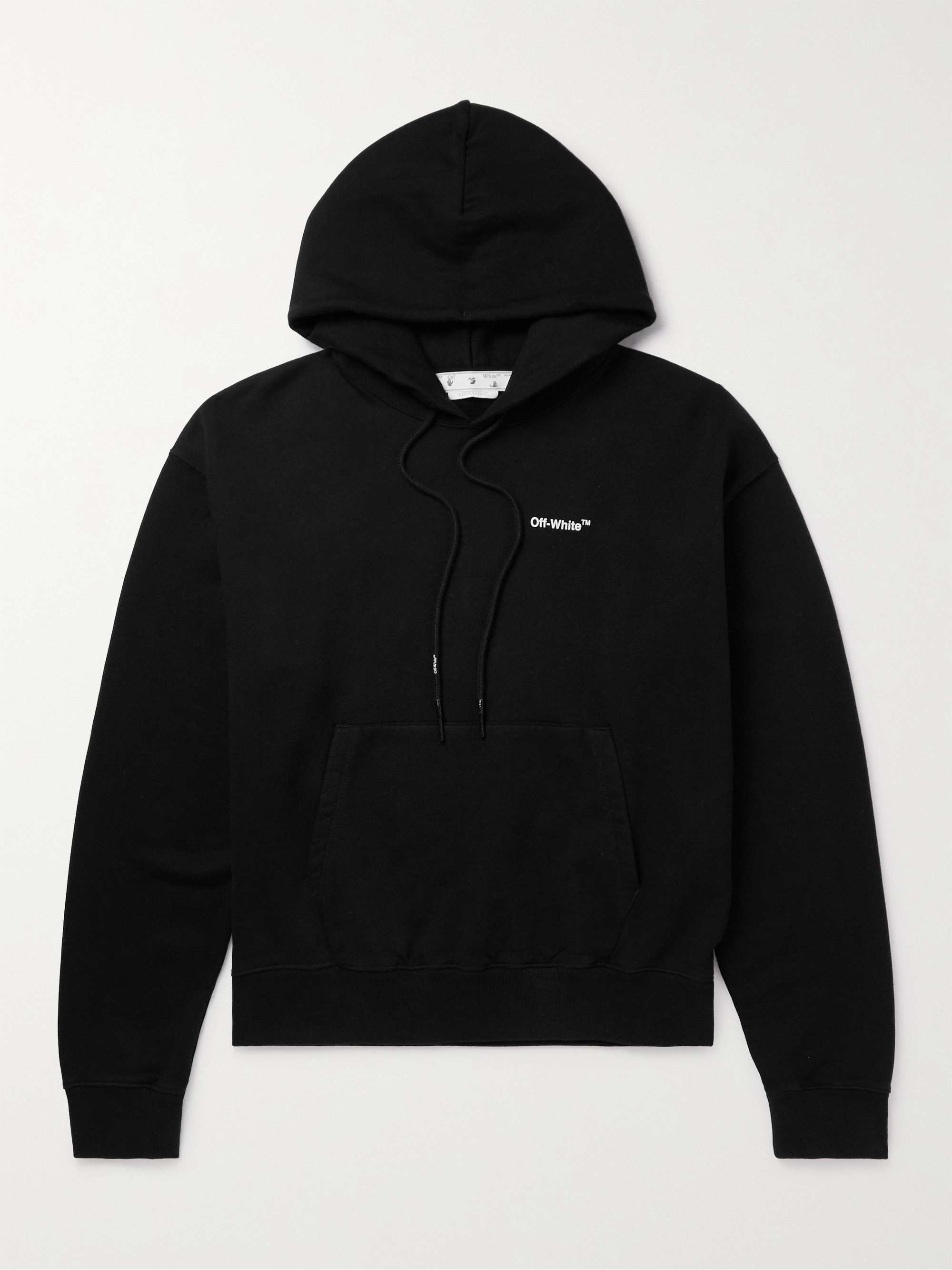 OFF-WHITE Printed Cotton-Jersey Hoodie | MR PORTER