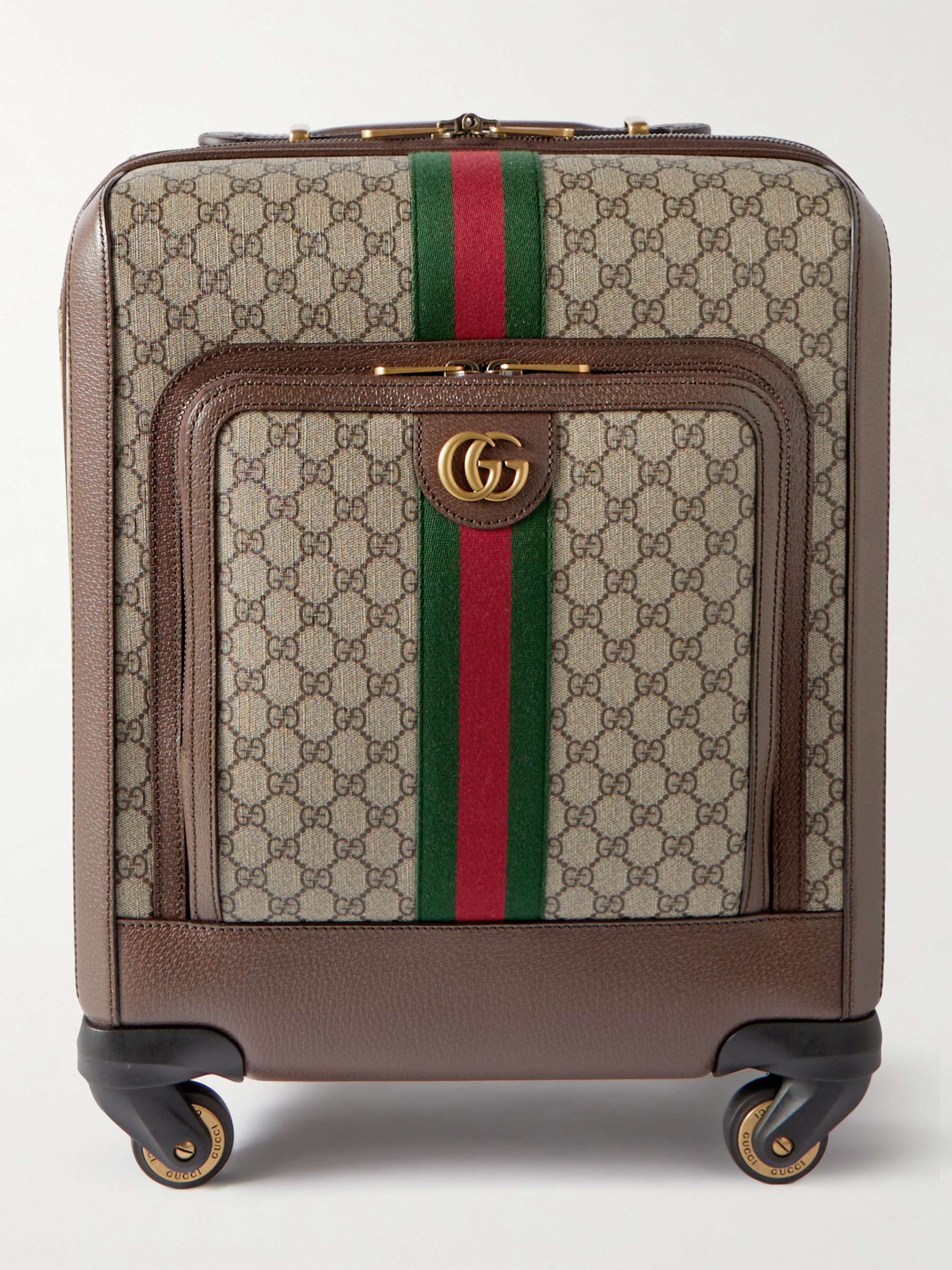 غير معروف حقيبة سفر Savoy من الكنفا المطلي والمزين بطبعات وحاشية من الجلد |  GUCCI | MR PORTER