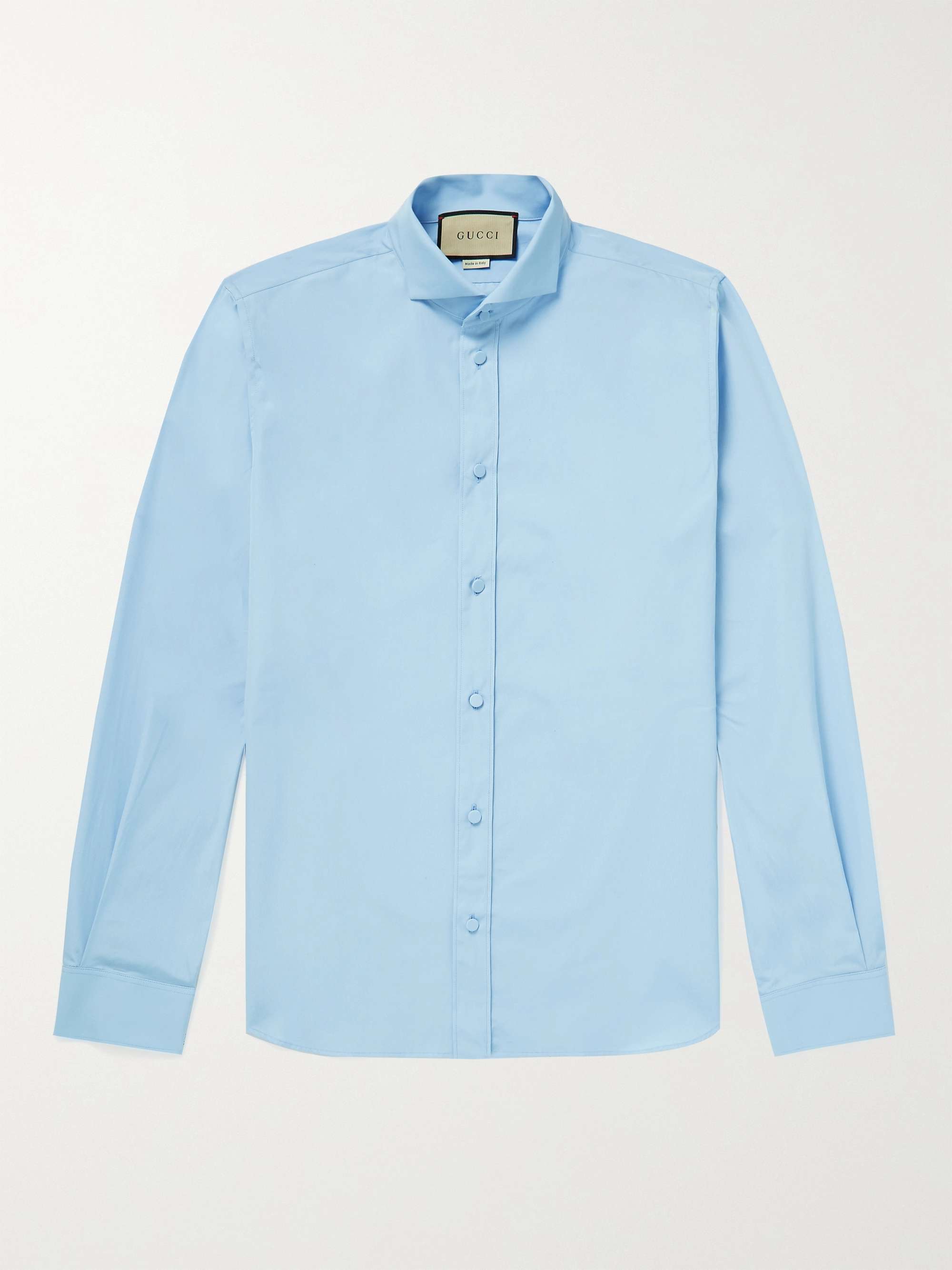 GUCCI Spread-Collar Cotton-Poplin Shirt for Men | MR PORTER