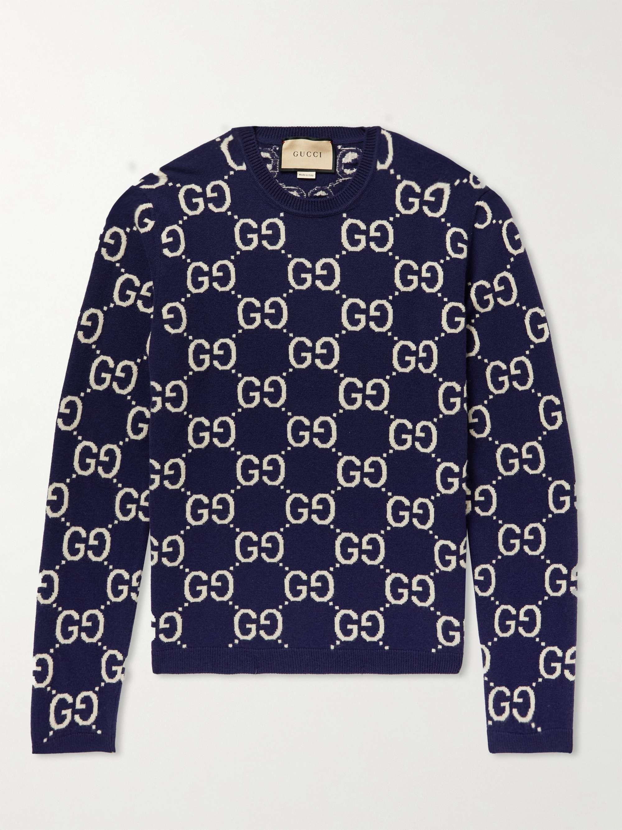 GUCCI Logo-Jacquard Wool Sweater |