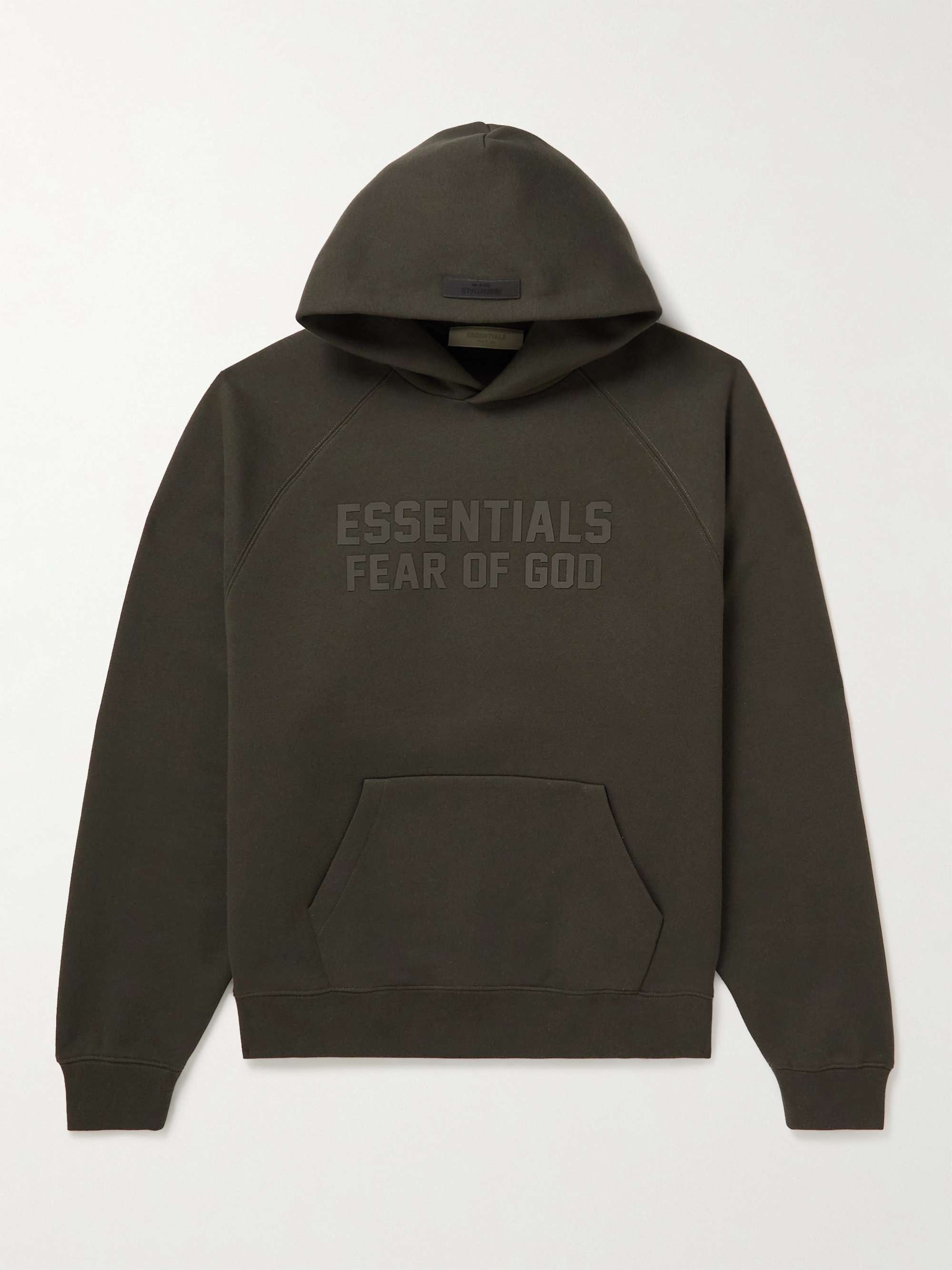 FEAR OF GOD ESSENTIALS Logo-Appliquéd Fleece-Back Cotton-Blend Jersey Hoodie  | MR PORTER