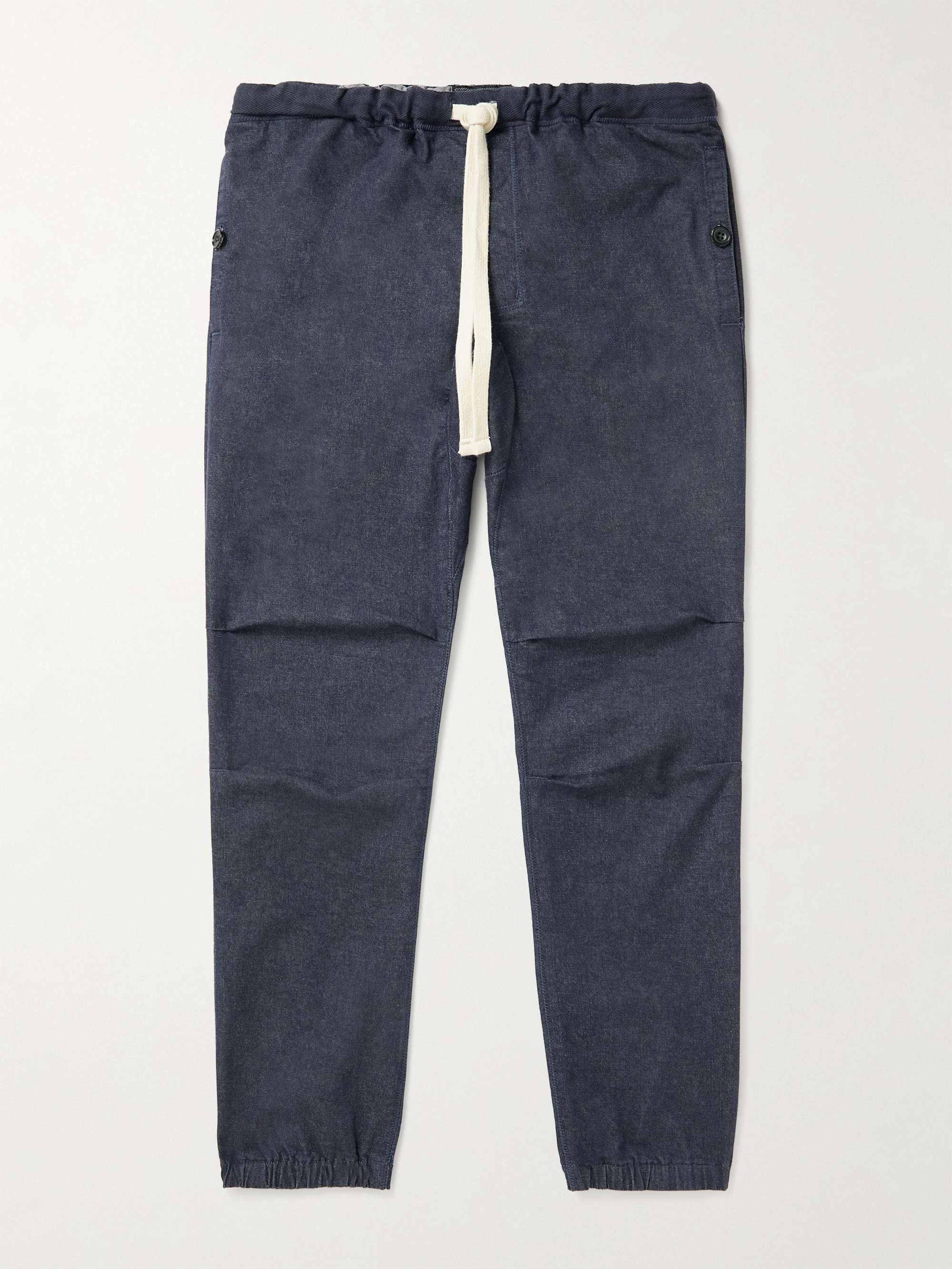 BEAMS PLUS Gym Tapered Stretch-Cotton Twill Drawstring Trousers for Men |  MR PORTER