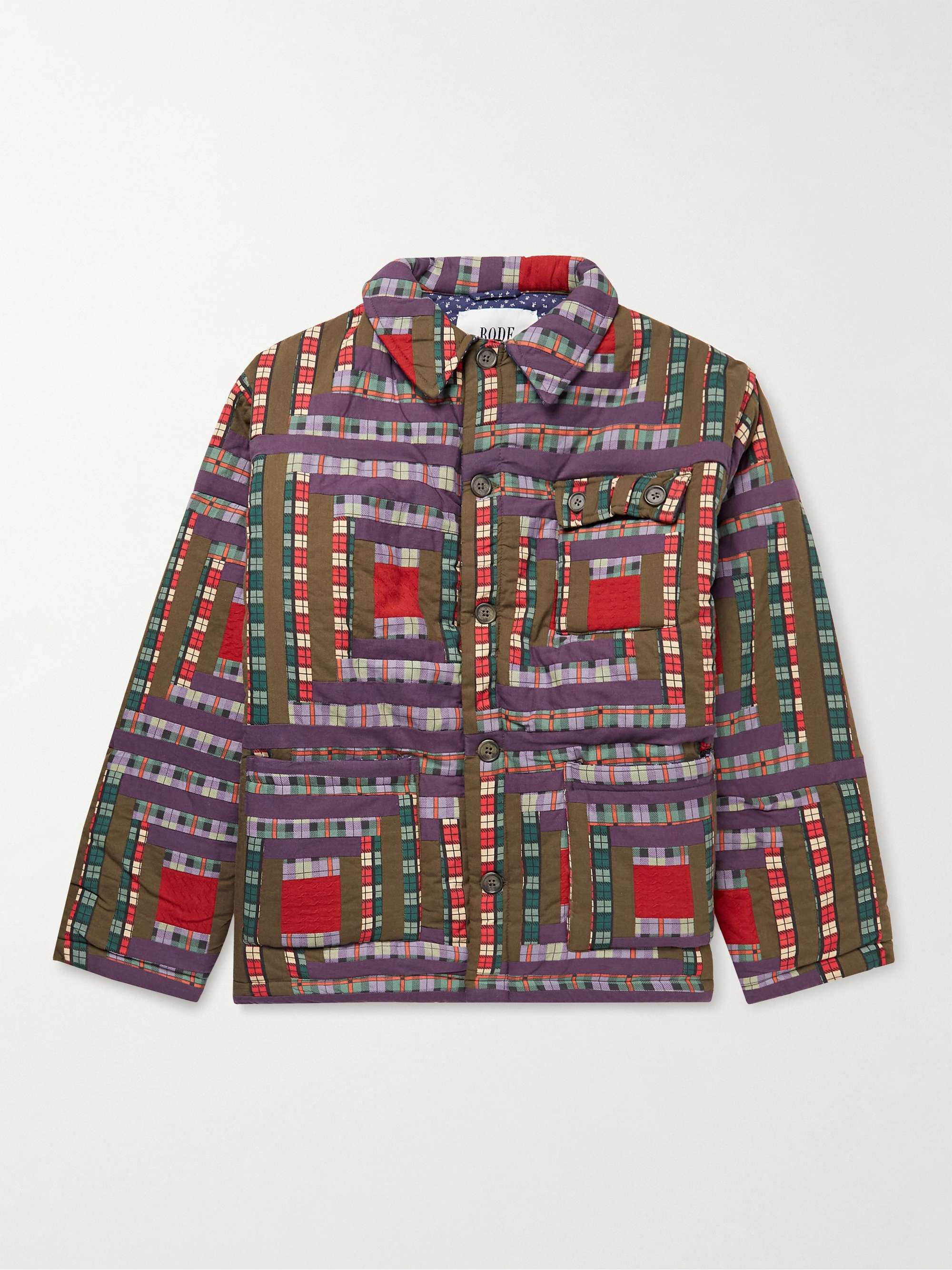 BODE Log Cabin Patchwork Checked Cotton Jacket for Men | MR PORTER