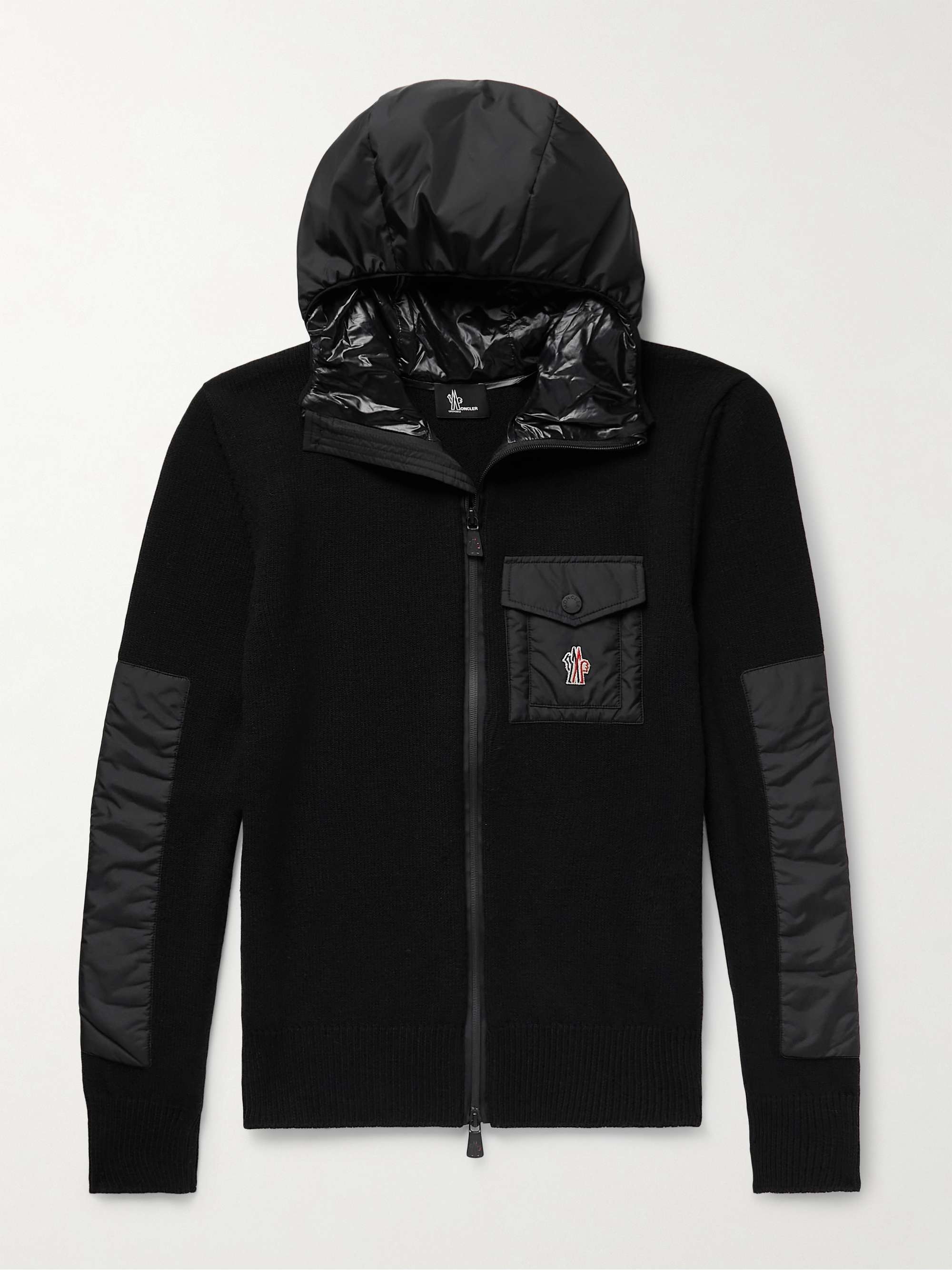 Black Shell-Panelled Wool-Blend Hooded Ski Jacket | MONCLER GRENOBLE | MR  PORTER