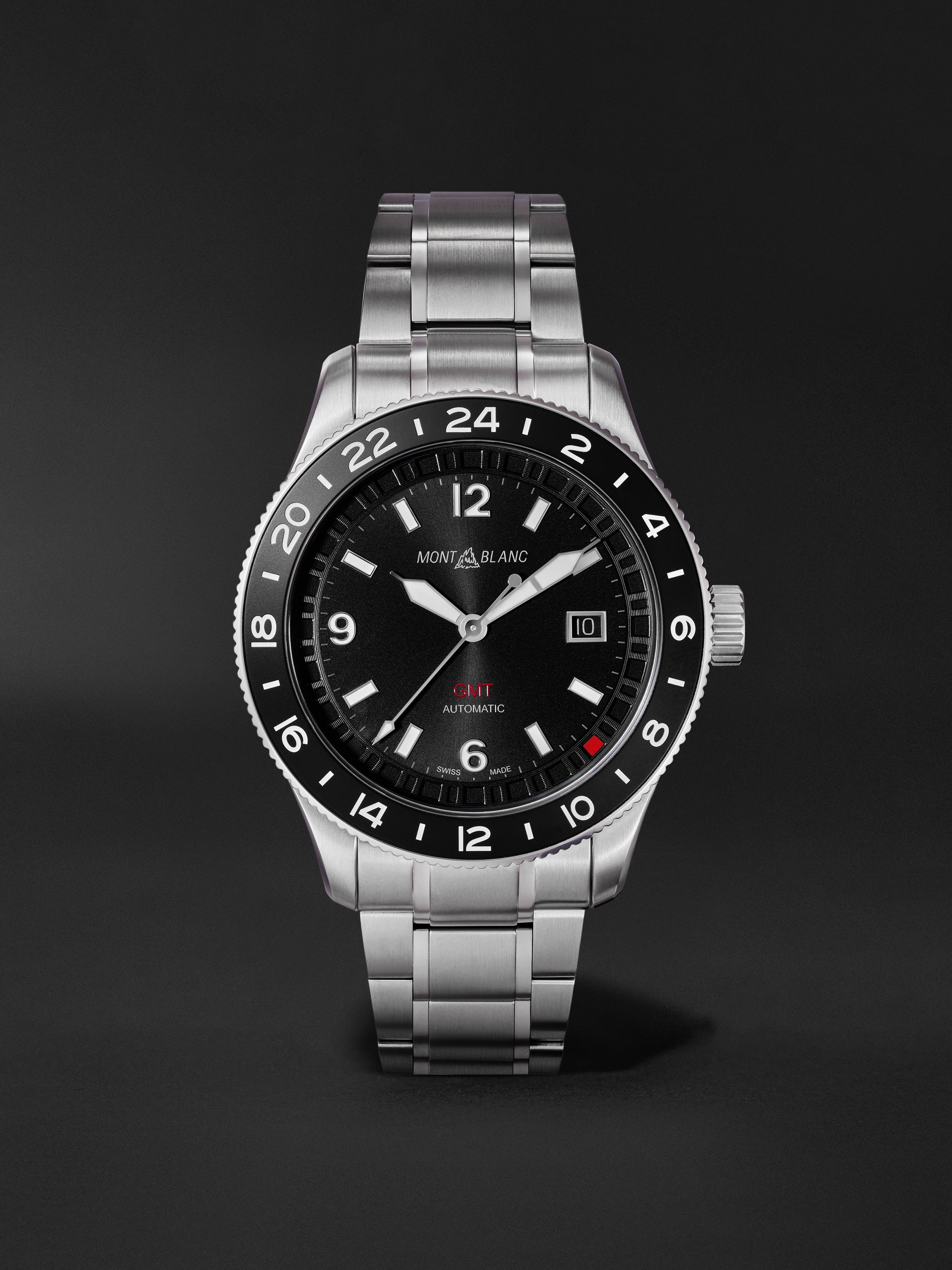 MONTBLANC 1858 GMT Automatic 42mm Stainless Steel Watch, Ref. No. 129615  for Men | MR PORTER