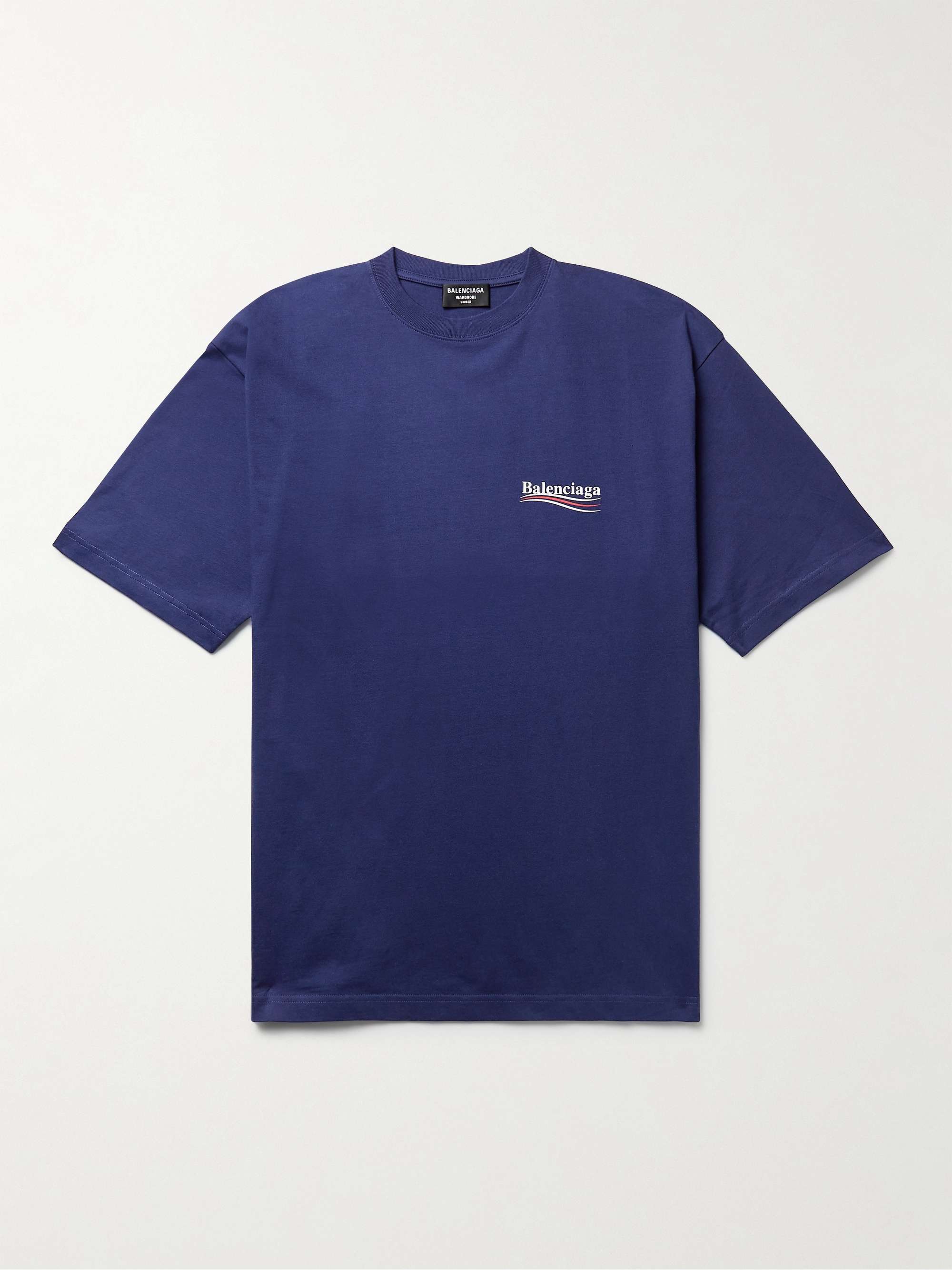 BALENCIAGA Oversized Logo-Print Cotton-Jersey T-Shirt for Men | MR PORTER