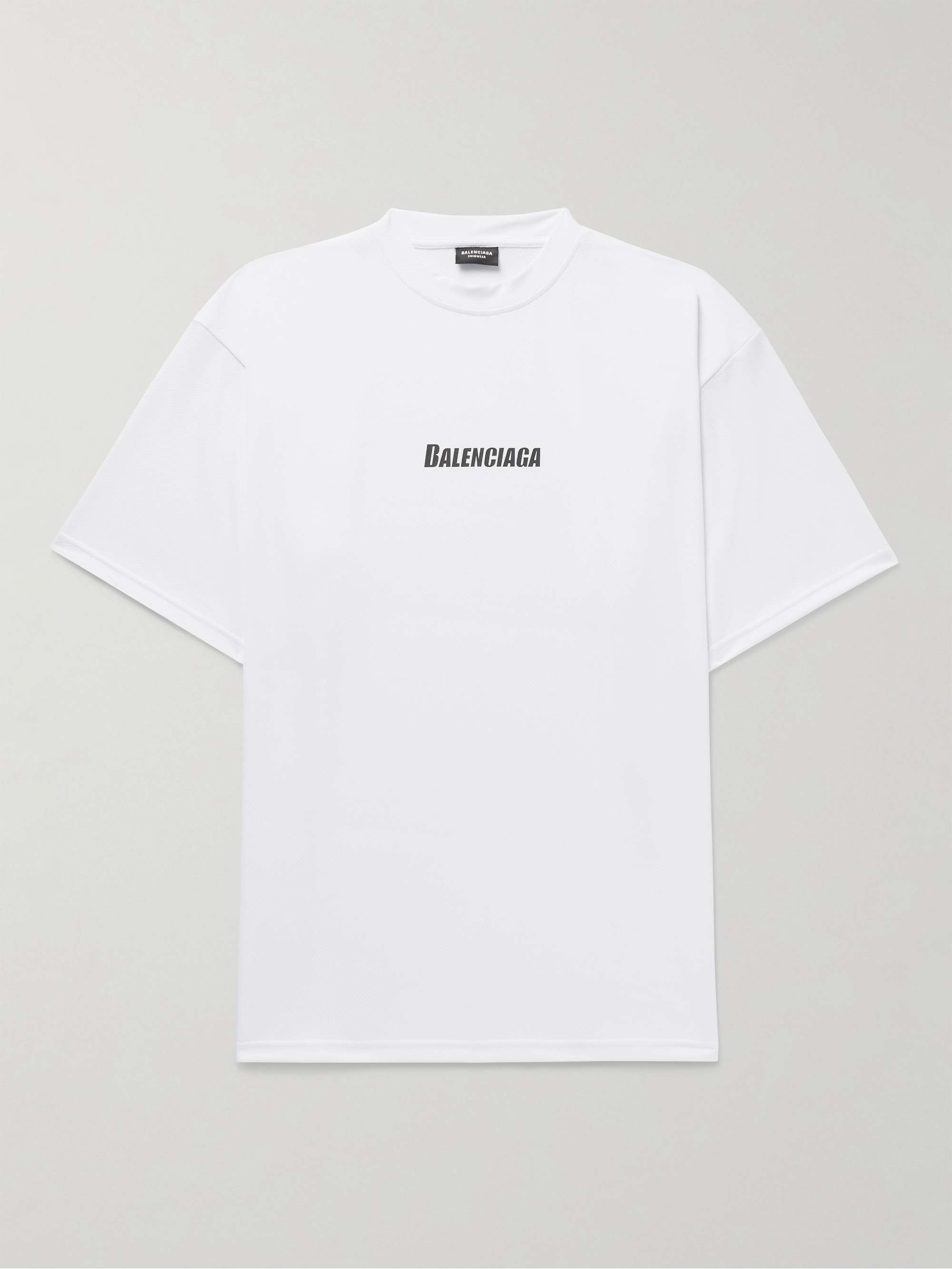 BALENCIAGA Logo-Print Mesh Swim T-Shirt for Men | MR PORTER