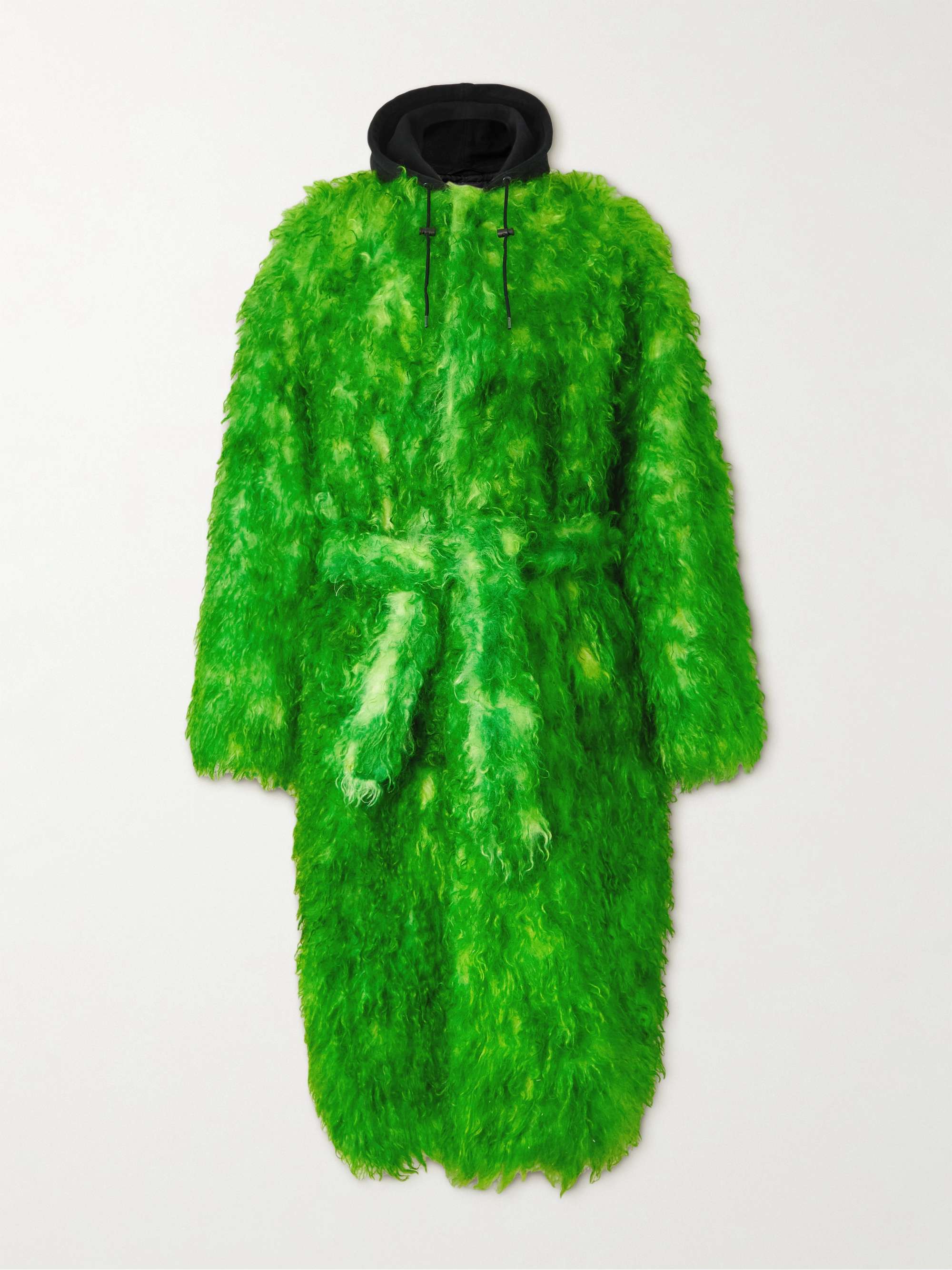 BALENCIAGA Oversized Jersey-Trimmed Mohair and Cotton-Blend Faux Fur Coat  for Men | MR PORTER