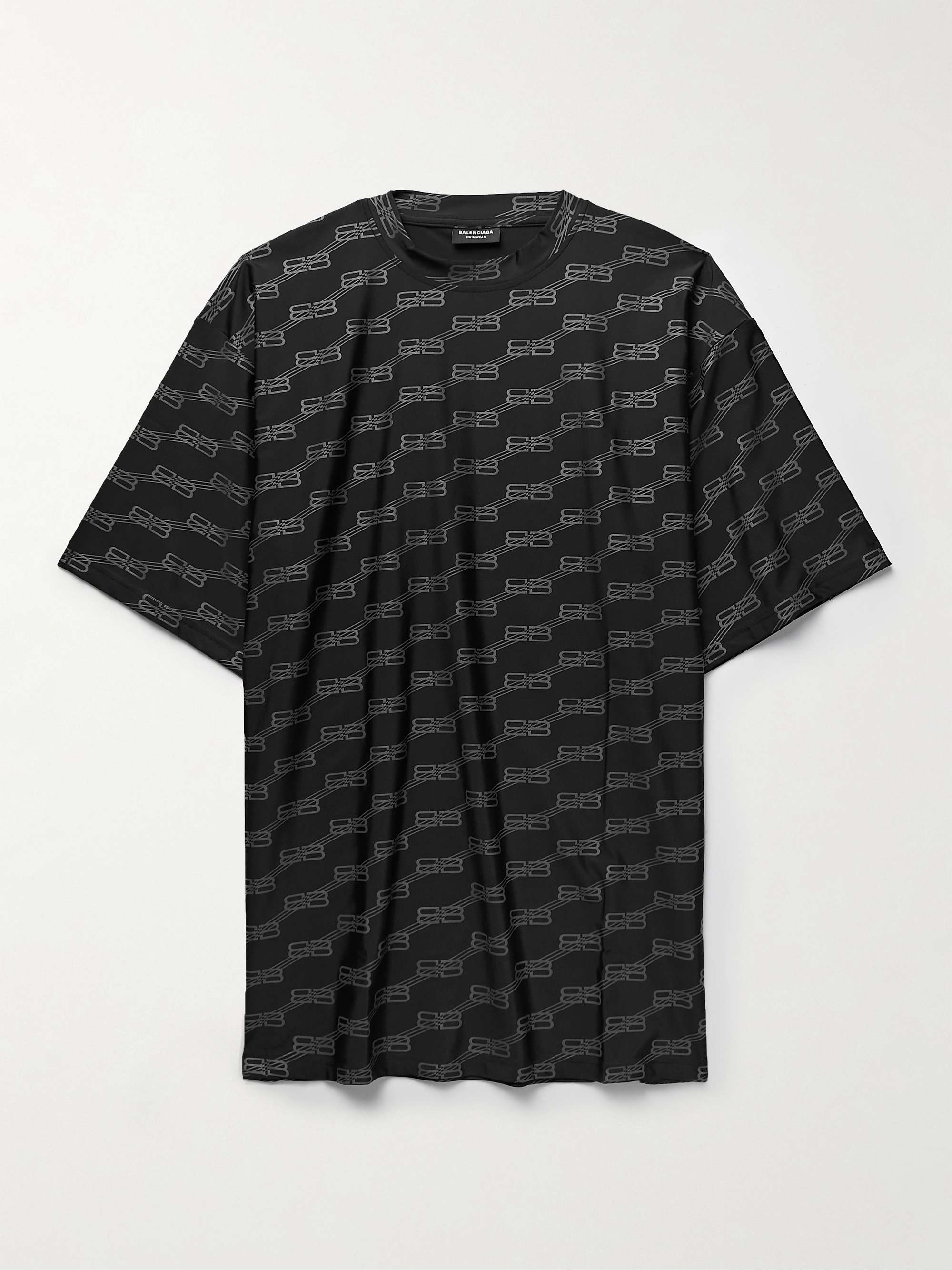 BALENCIAGA Oversized Logo-Print Stretch-Jersey Swim T-Shirt | MR PORTER