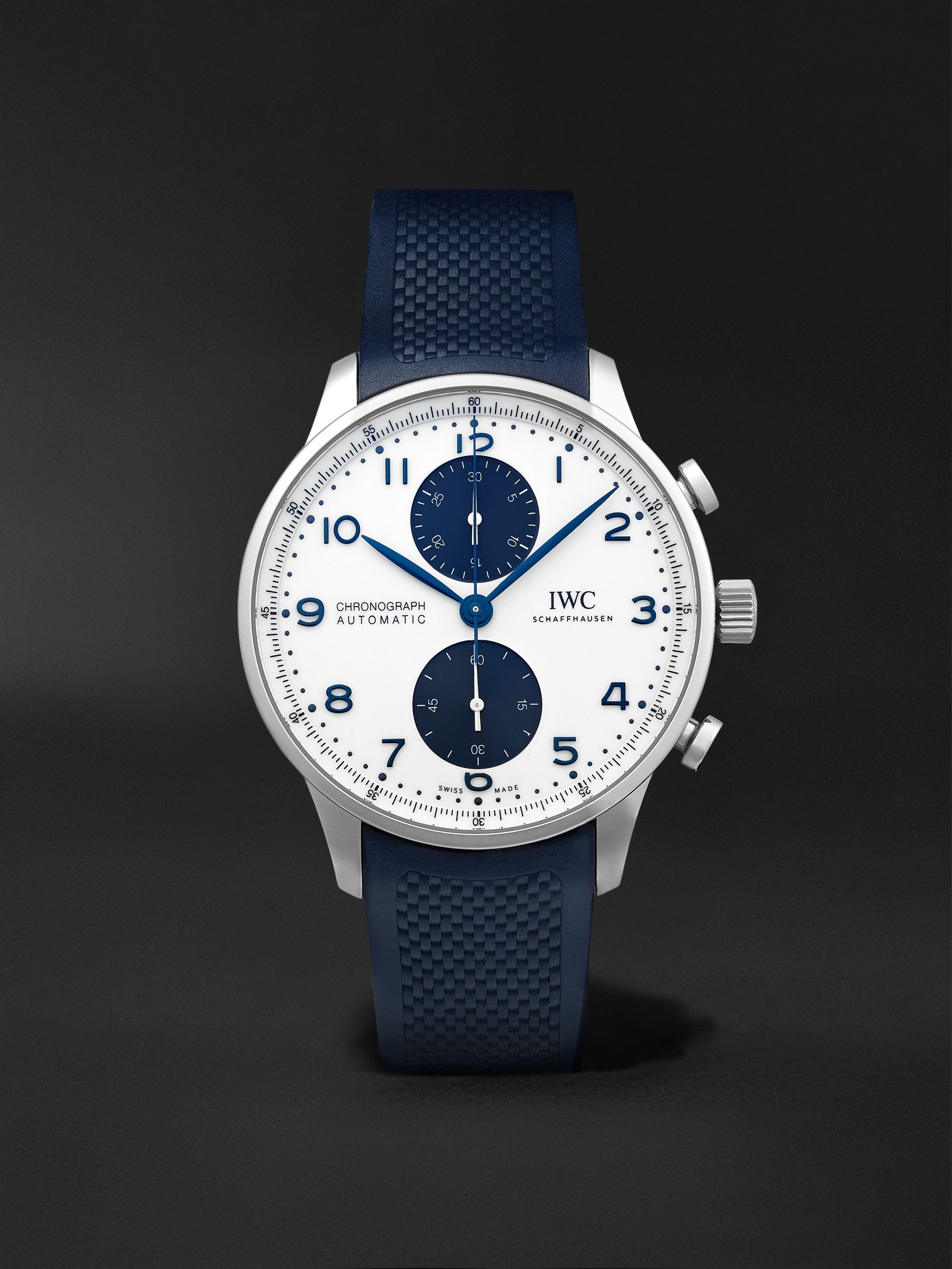 IWC SCHAFFHAUSEN Portugieser Automatic Chronograph 41mm Stainless Steel and  Rubber Watch, Ref. No. IW371620 | MR PORTER