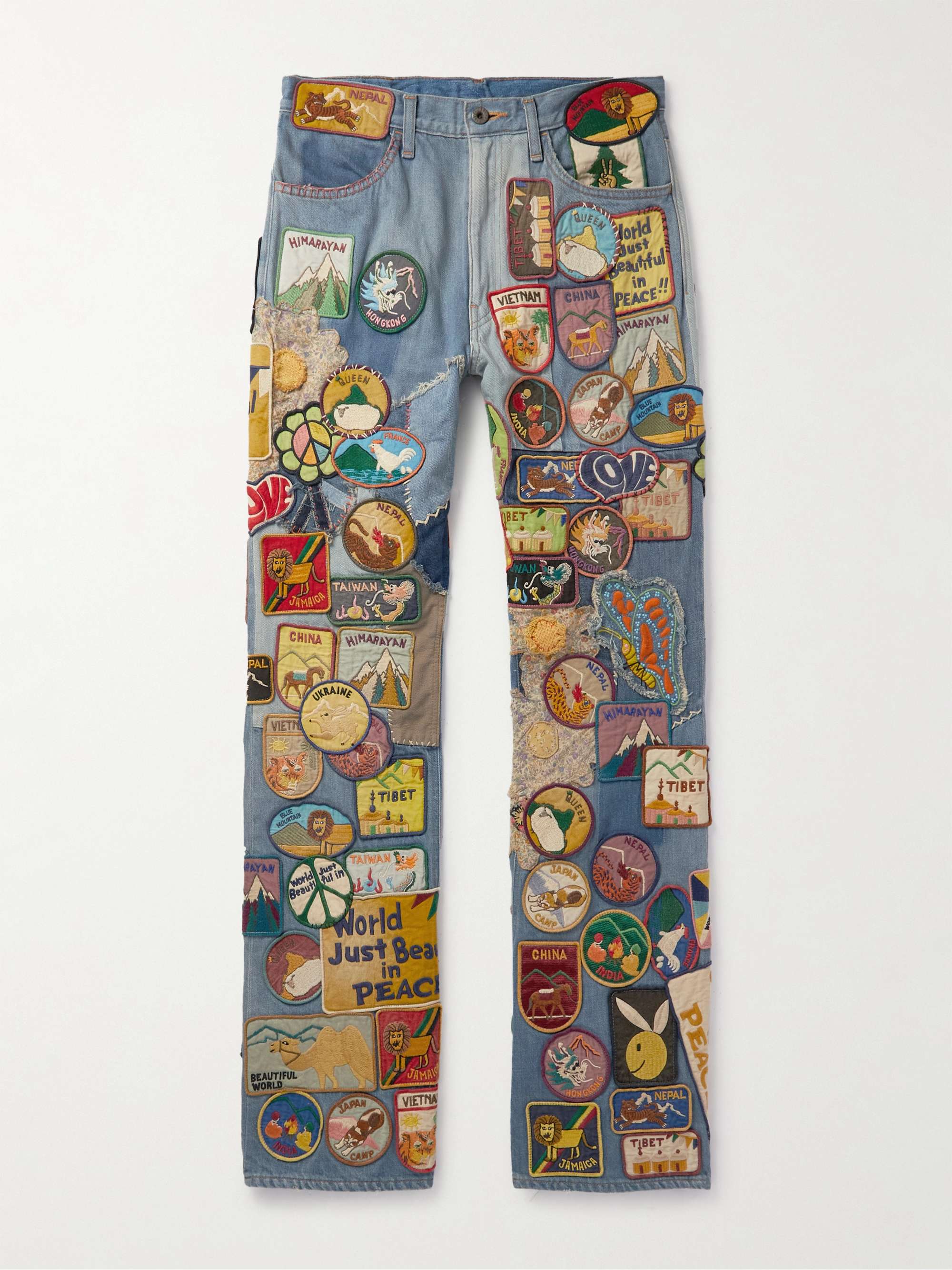 KAPITAL Slim-Fit Flared Appliquéd Jeans for Men | MR PORTER
