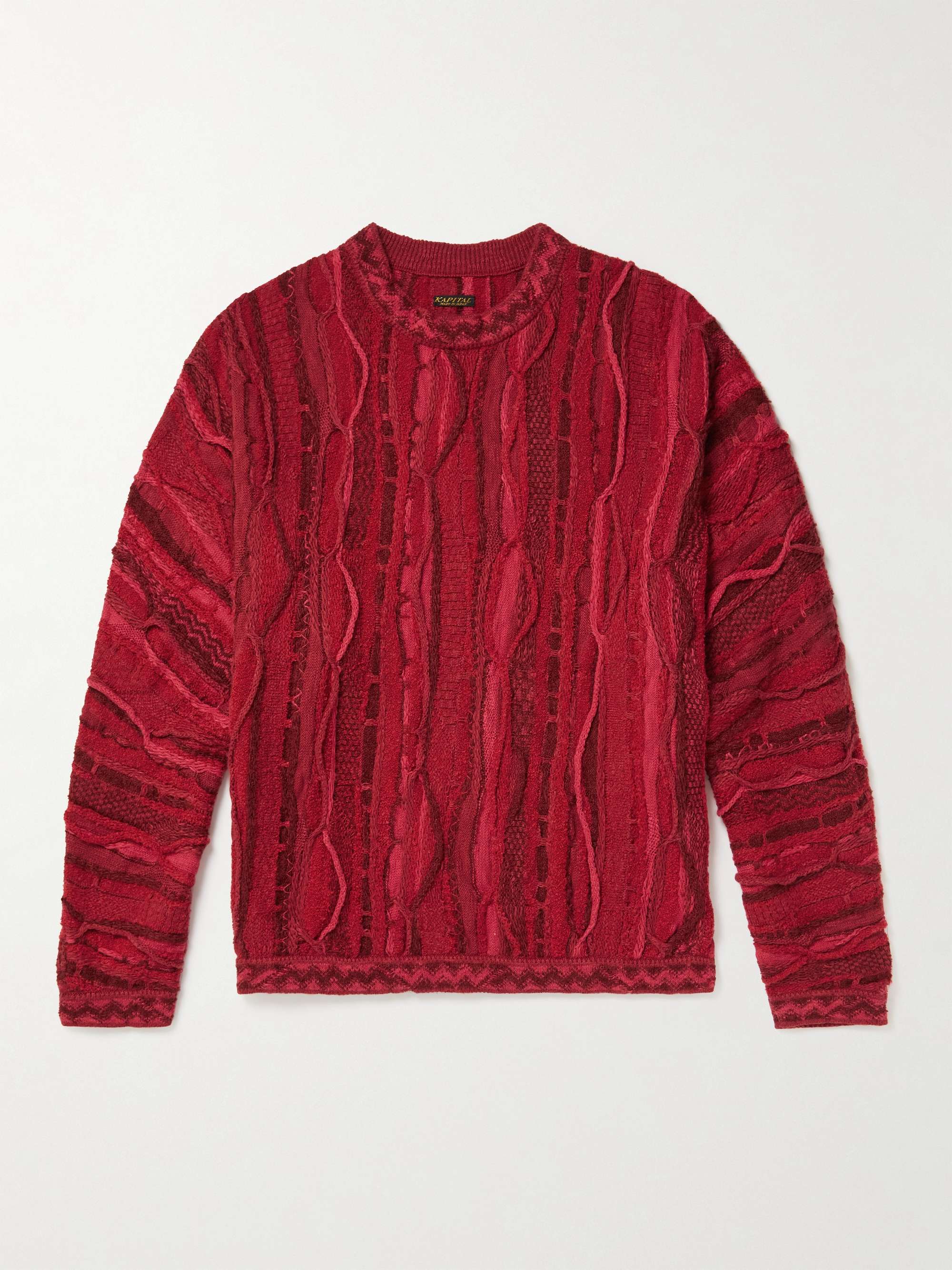 Kapital - Men - Jacquard-knit Cotton-Blend Sweater Red - 1
