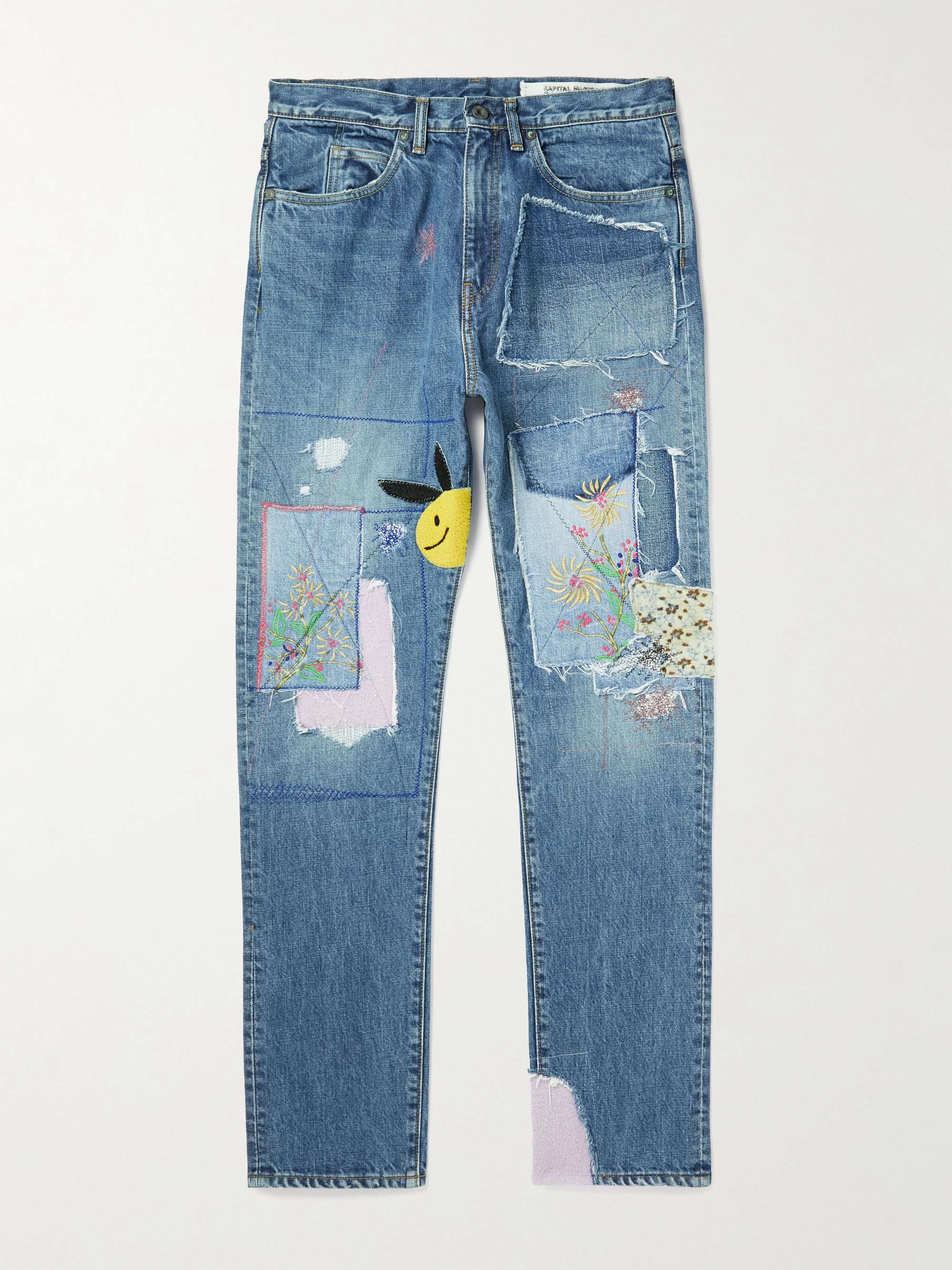 KAPITAL OKABILLY Straight-Leg Patchwork Embroidered Jeans for Men | MR  PORTER