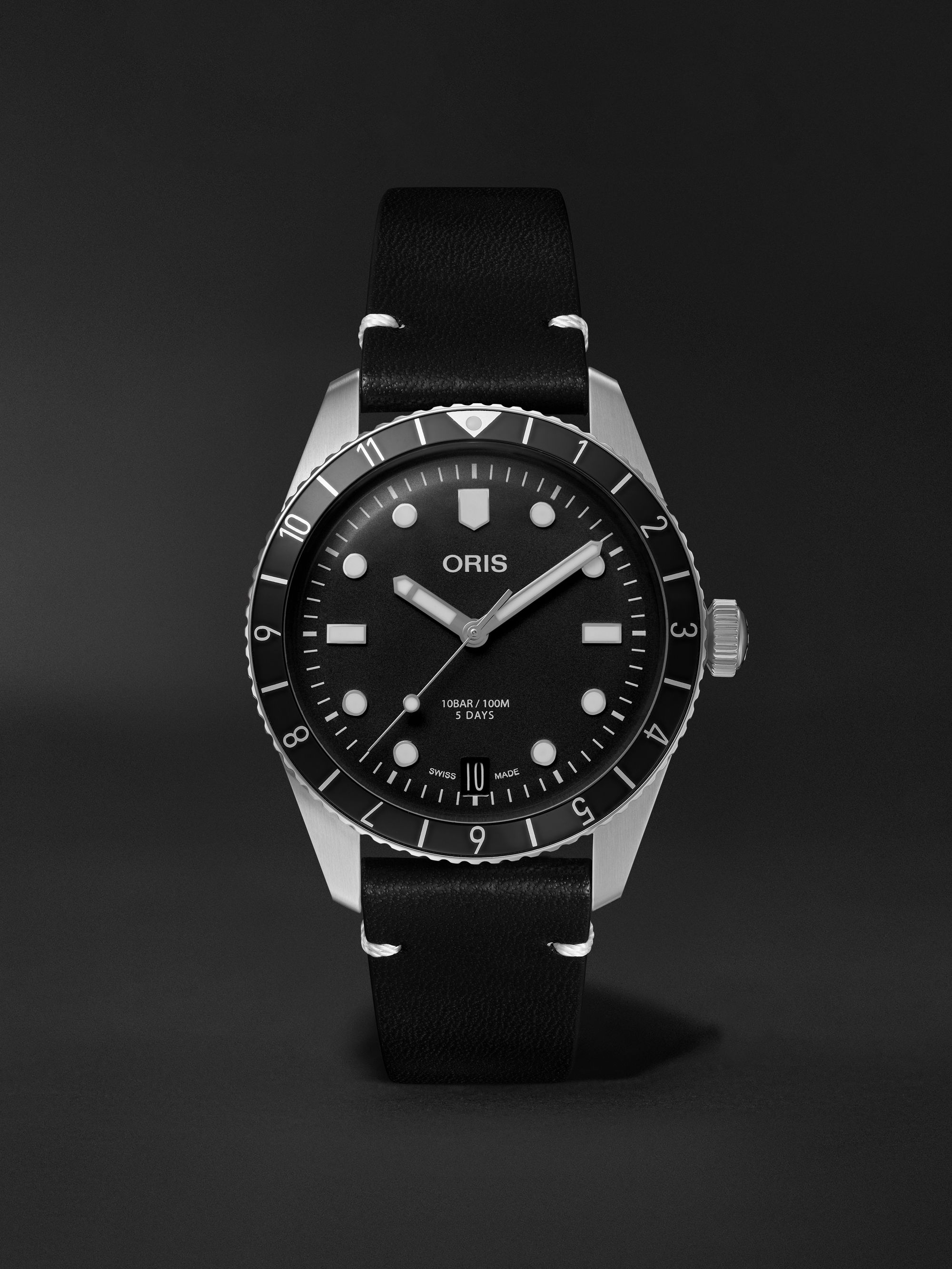 ORIS Divers Sixty-Five Automatic 40mm Stainless Steel and Leather Watch,  Ref. No. 01 400 7772 4054-07 5 20 82 | MR PORTER