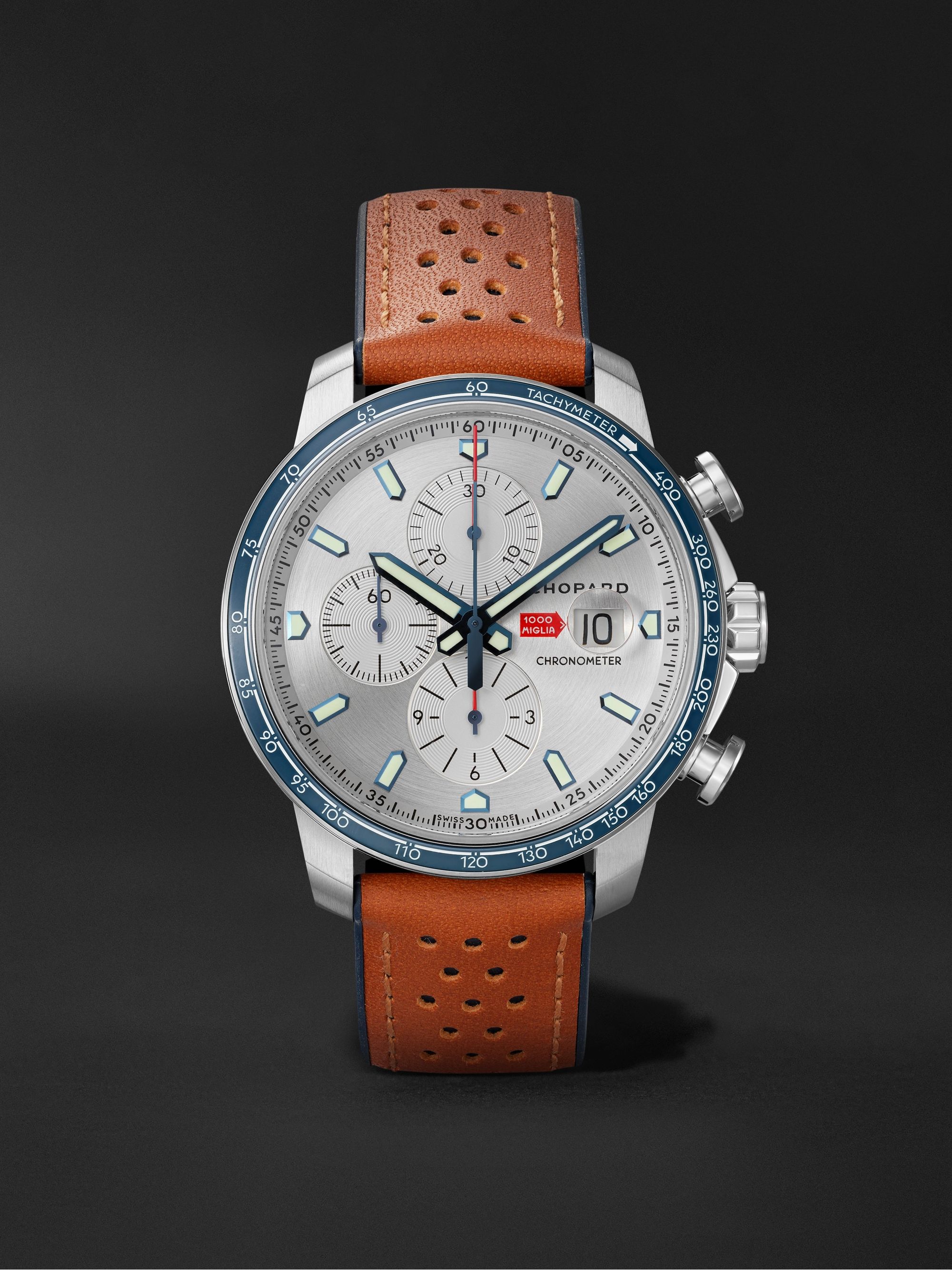 CHOPARD Mille Miglia GTS Limited Edition Automatic Chronograph 44mm  Stainless Steel and Leather Watch, Ref. No. 168571-3010 for Men | MR PORTER