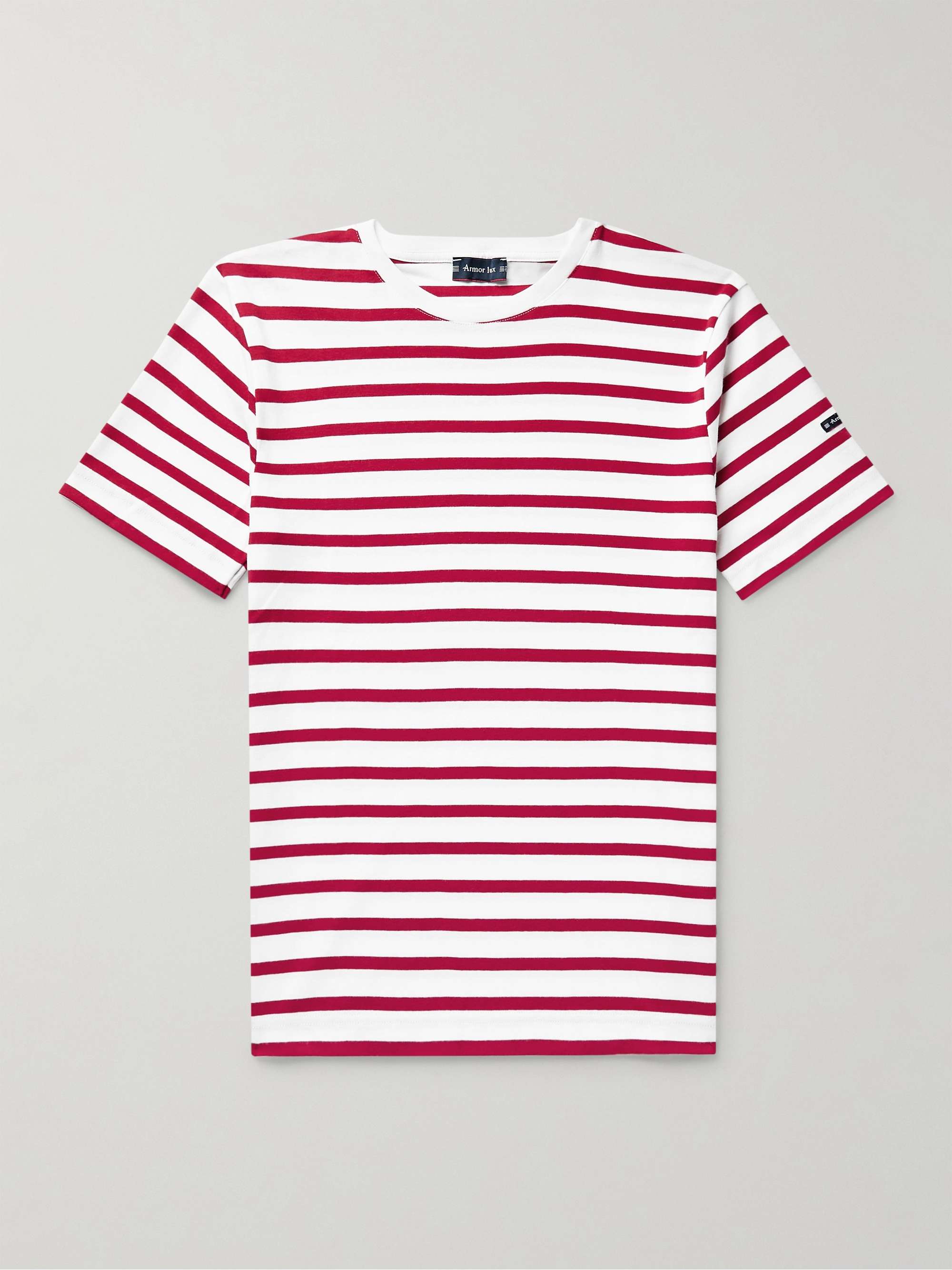 Red Slim-Fit Striped Cotton-Jersey T-Shirt | ARMOR-LUX | MR PORTER