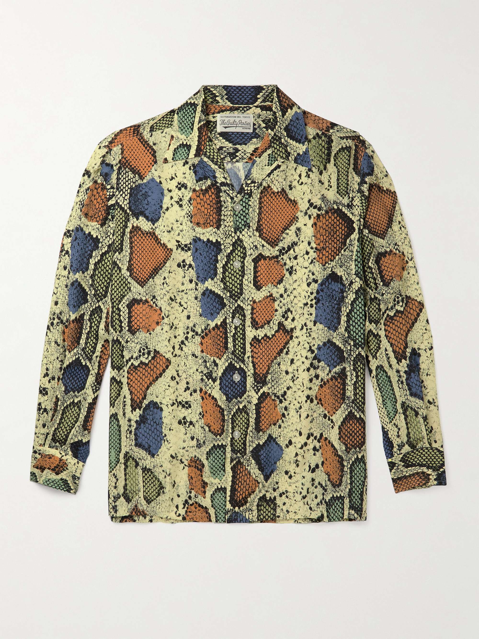 WACKO MARIA Camp-Collar Snake-Print Silk Shirt for Men | MR PORTER