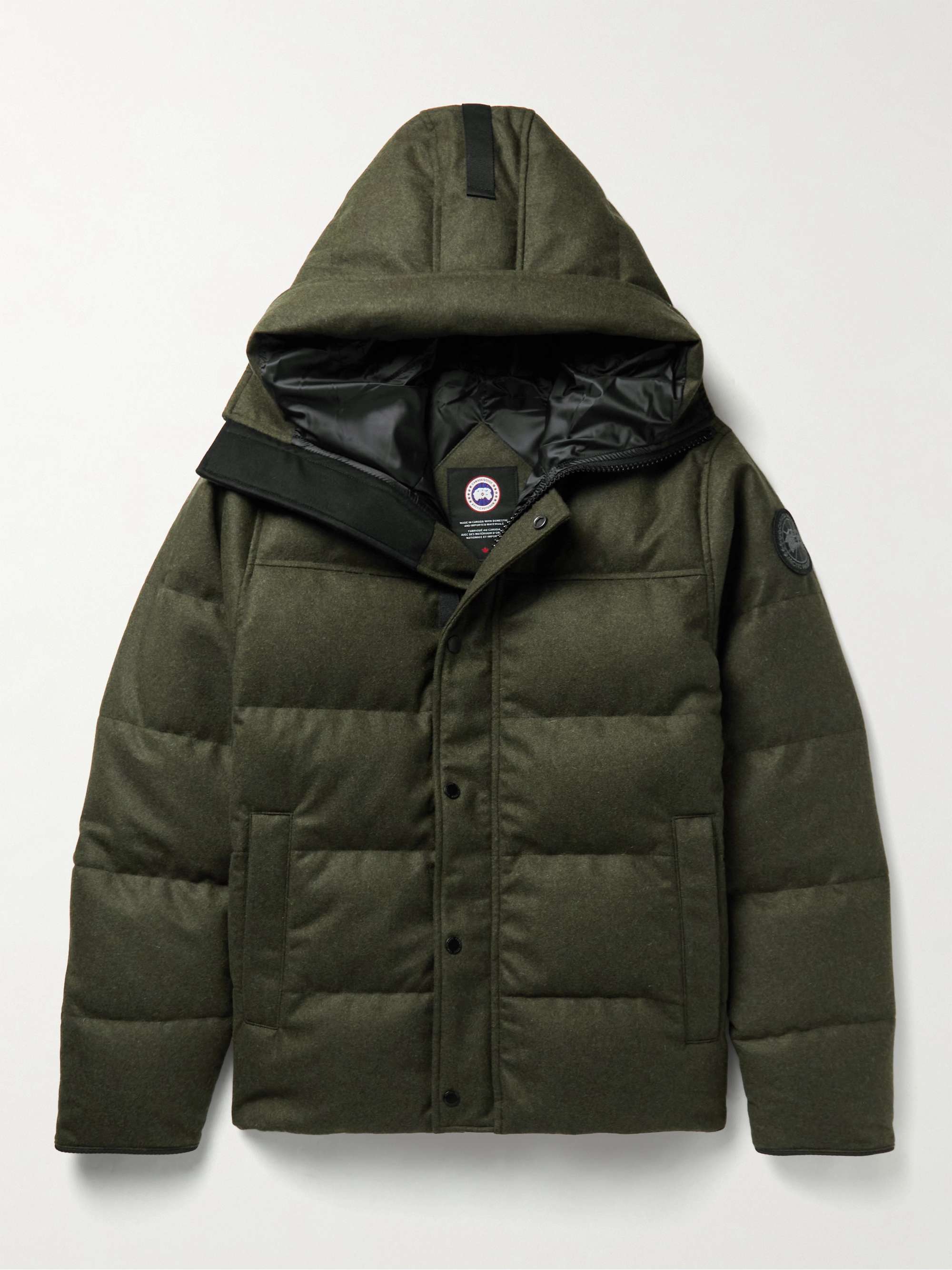 Green Macmillian Logo-Appliquéd Quilted Recycled Wool-Blend Hooded Down  Parka | CANADA GOOSE | MR PORTER