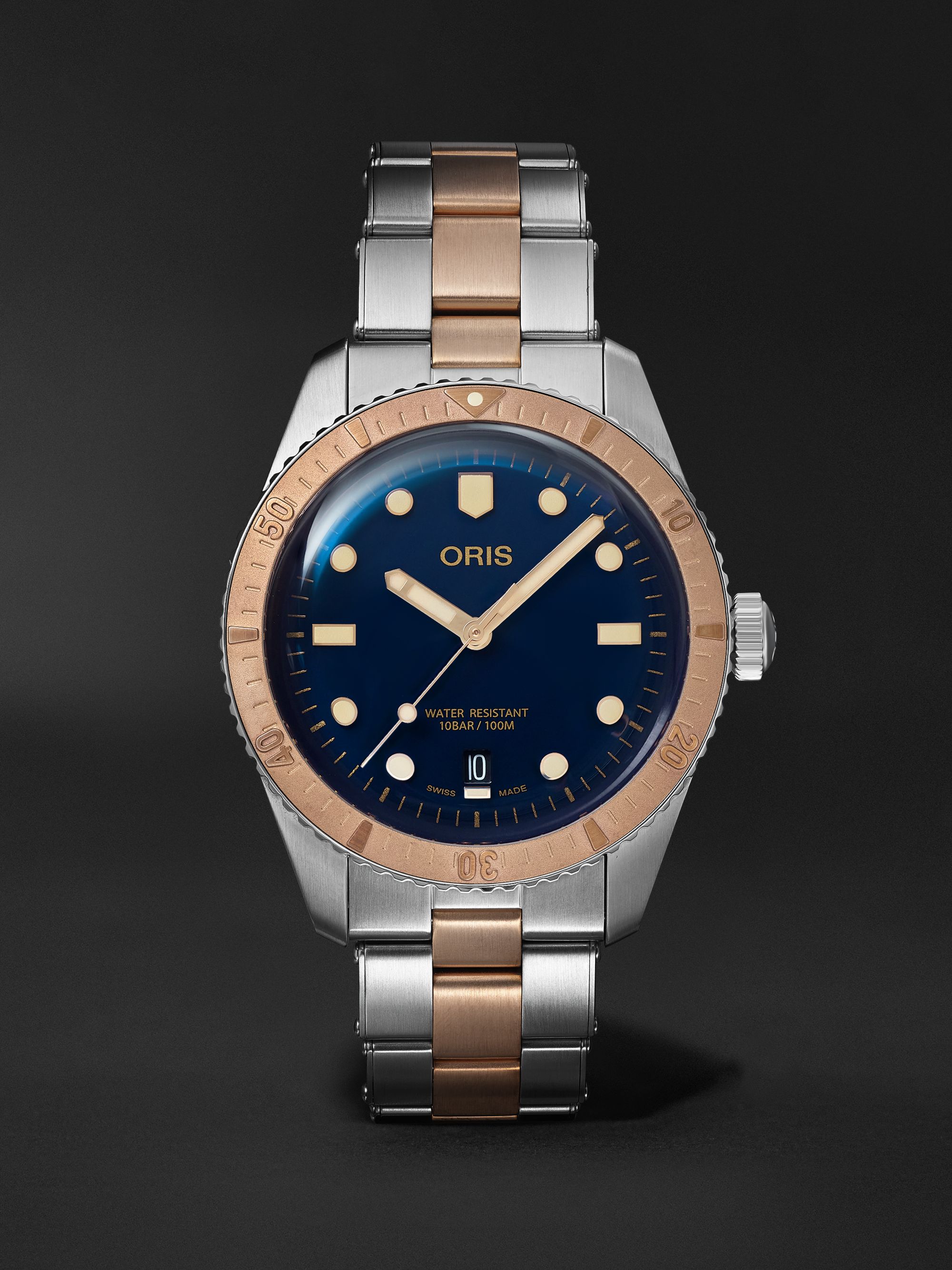 ORIS Divers Sixty-Five Automatic 40mm Stainless Steel and Bronze Watch,  Ref. No. 01 733 7707 4355-07 8 20 17 for Men | MR PORTER