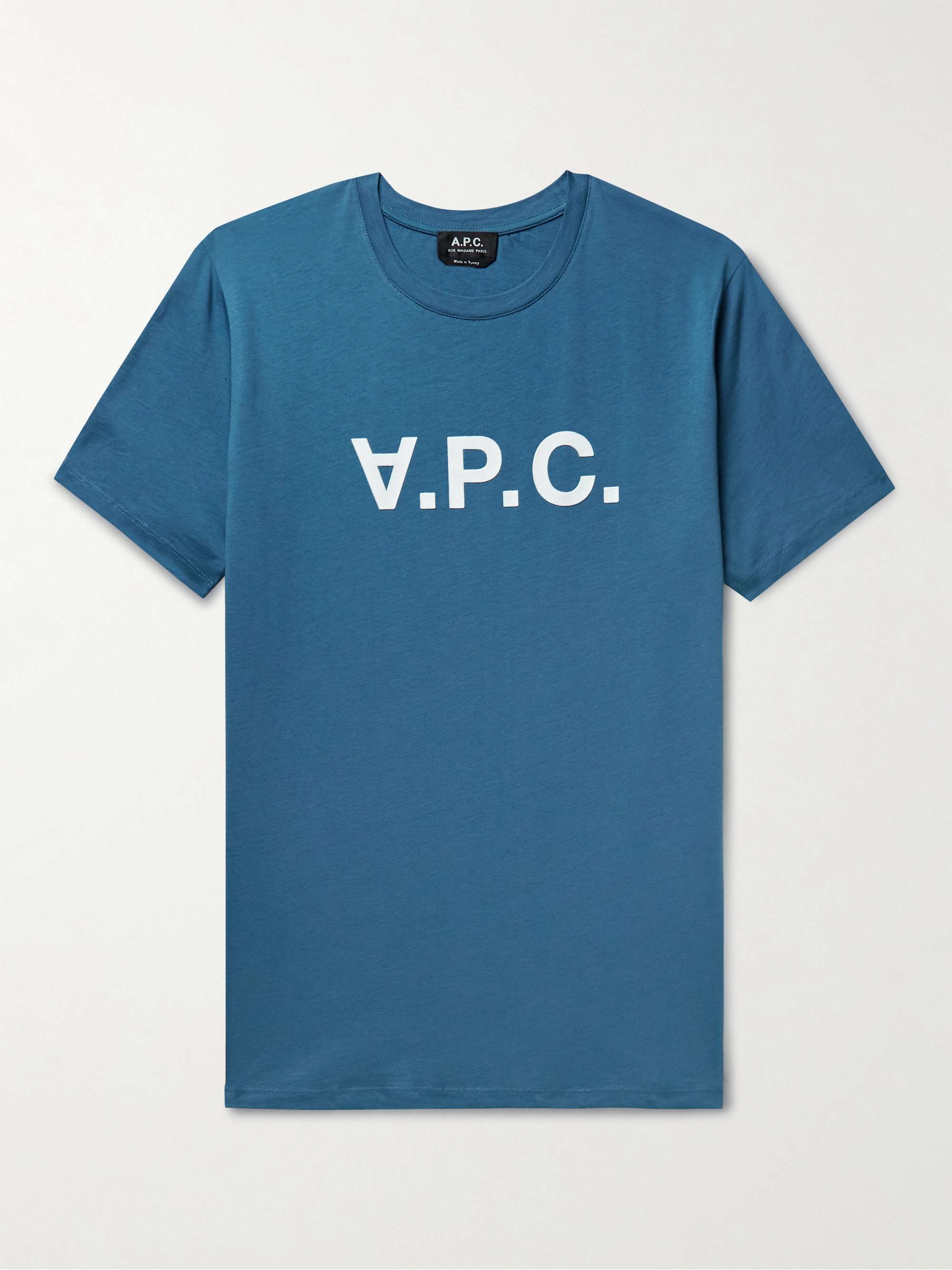 A.P.C. Logo-Flocked Cotton-Jersey T-Shirt | MR PORTER