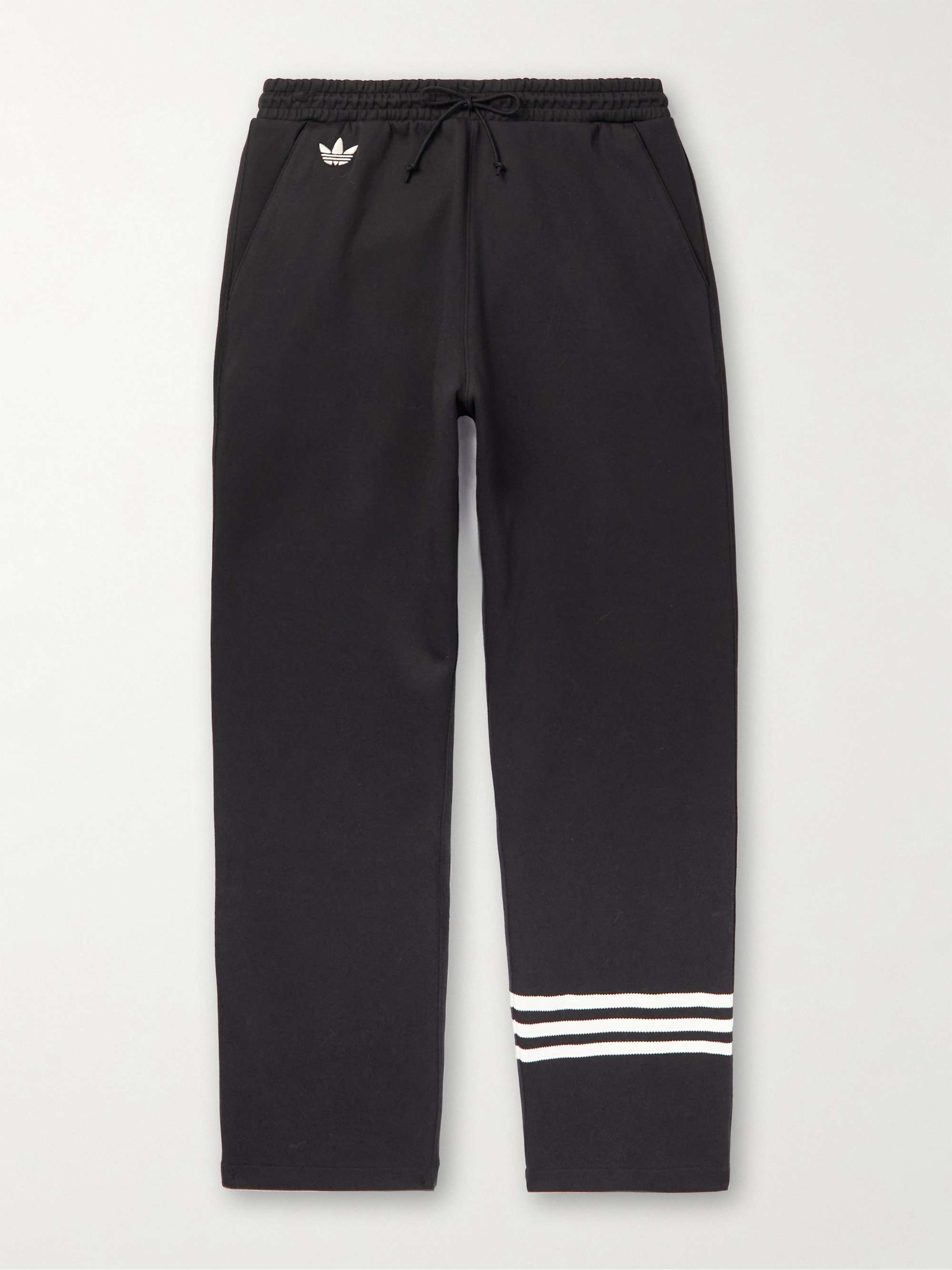 ADIDAS ORIGINALS Neuclassics Straight-Leg Logo-Embroidered Striped  Cotton-Jersey Sweatpants | MR PORTER