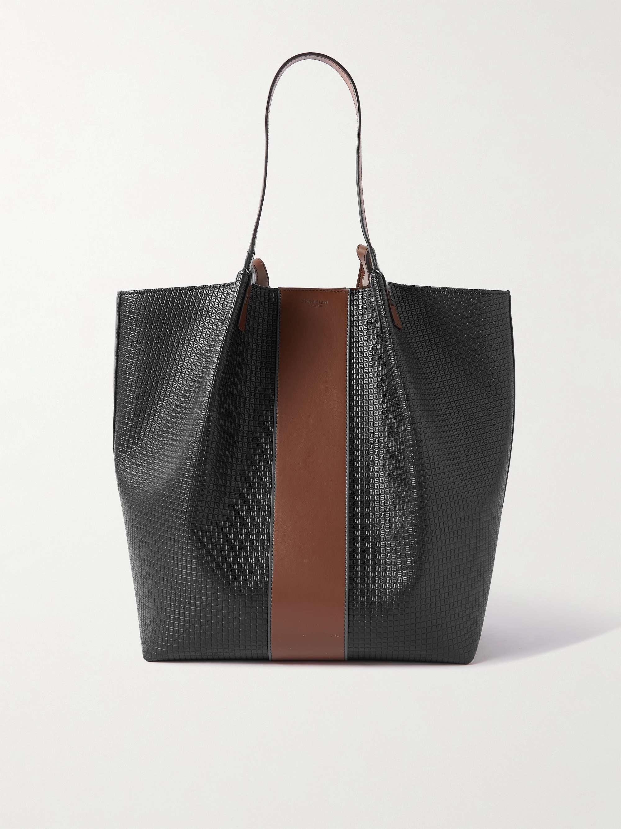 SERAPIAN Leather-Trimmed Stepan Coated-Canvas Tote Bag for Men | MR PORTER