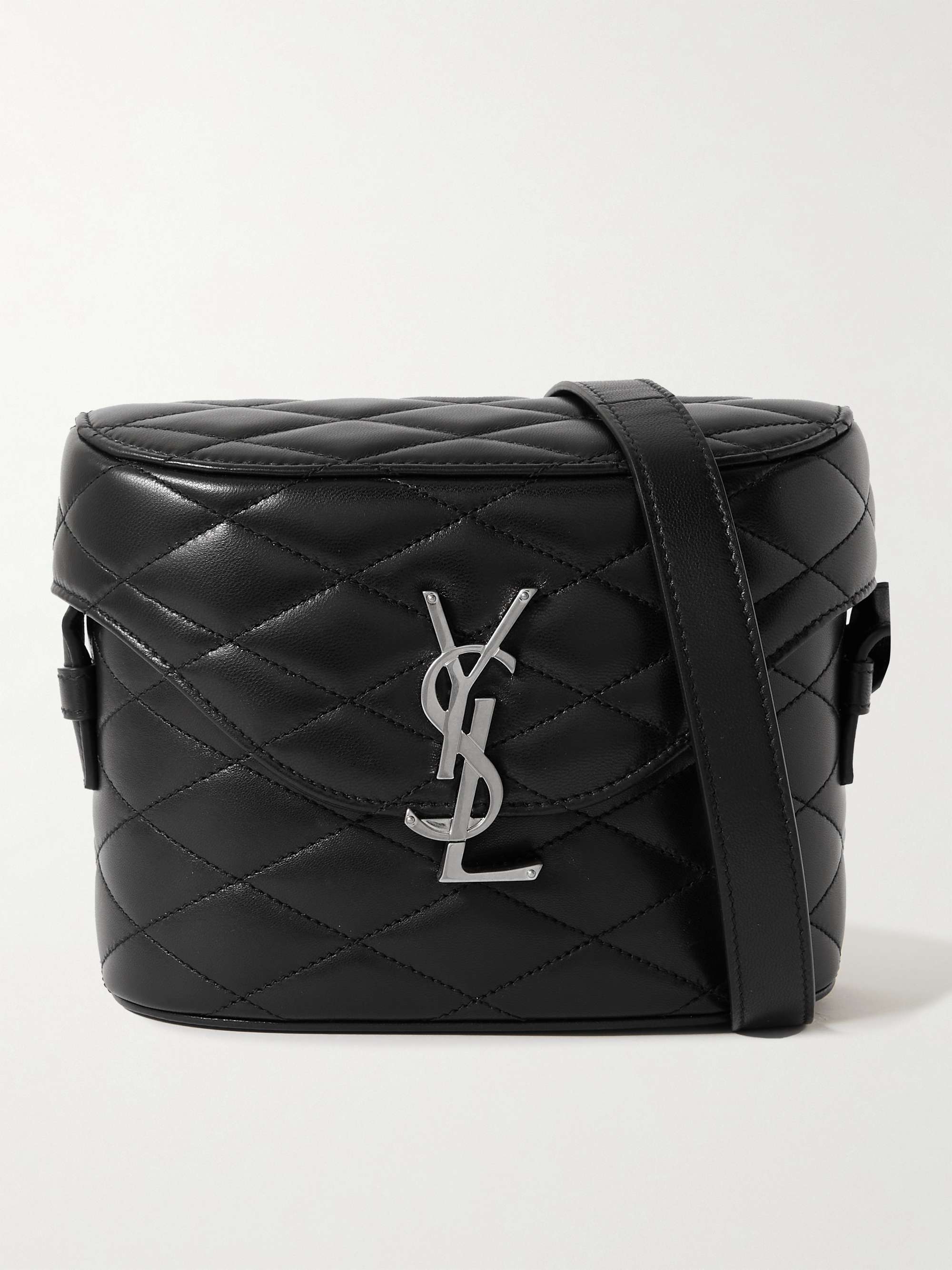 Black Cassandre Logo-Appliquéd Quilted Leather Messenger Bag | SAINT LAURENT  | MR PORTER
