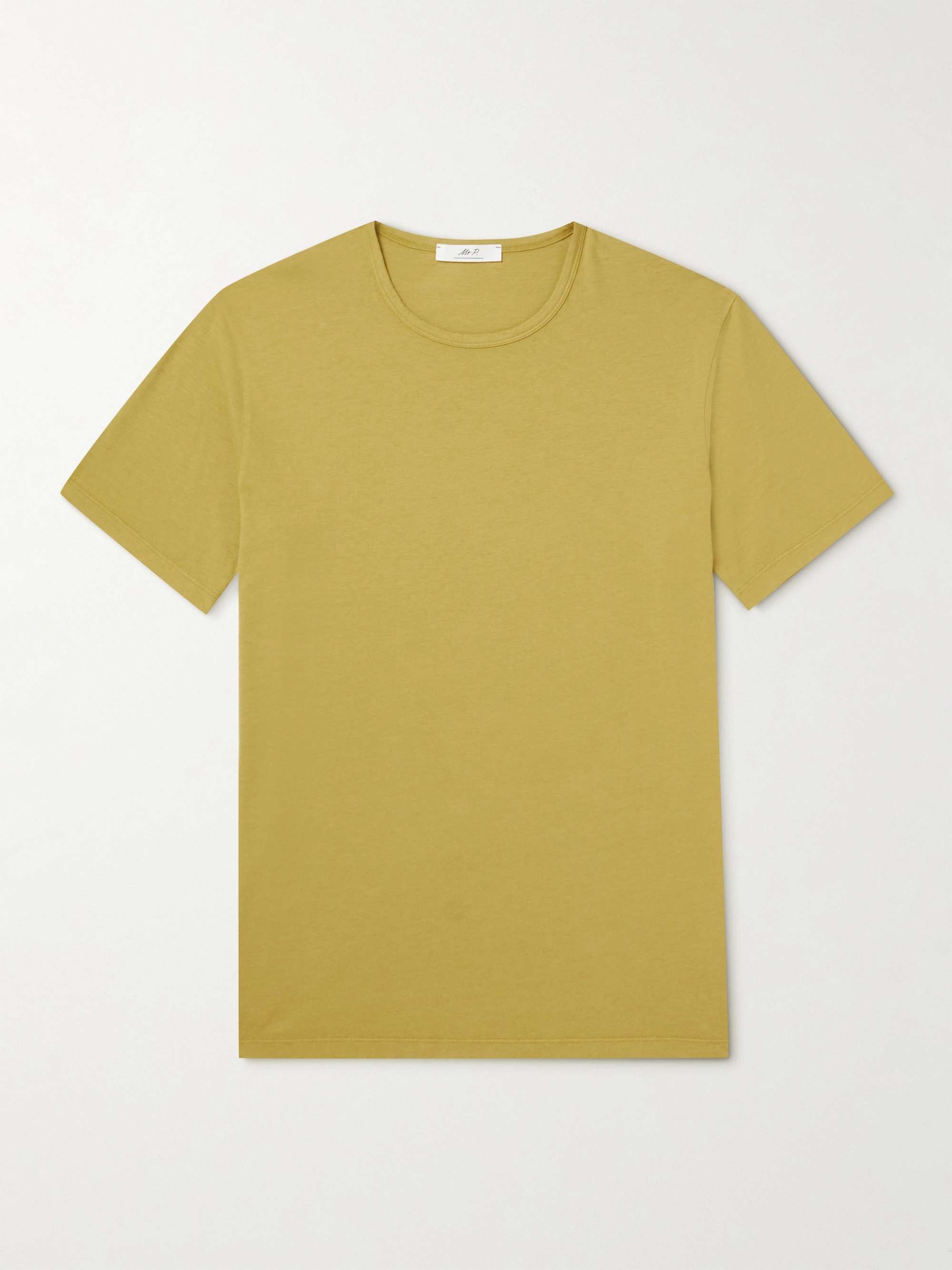 Plain-knit jersey T-shirt in a silk-and-cotton blend