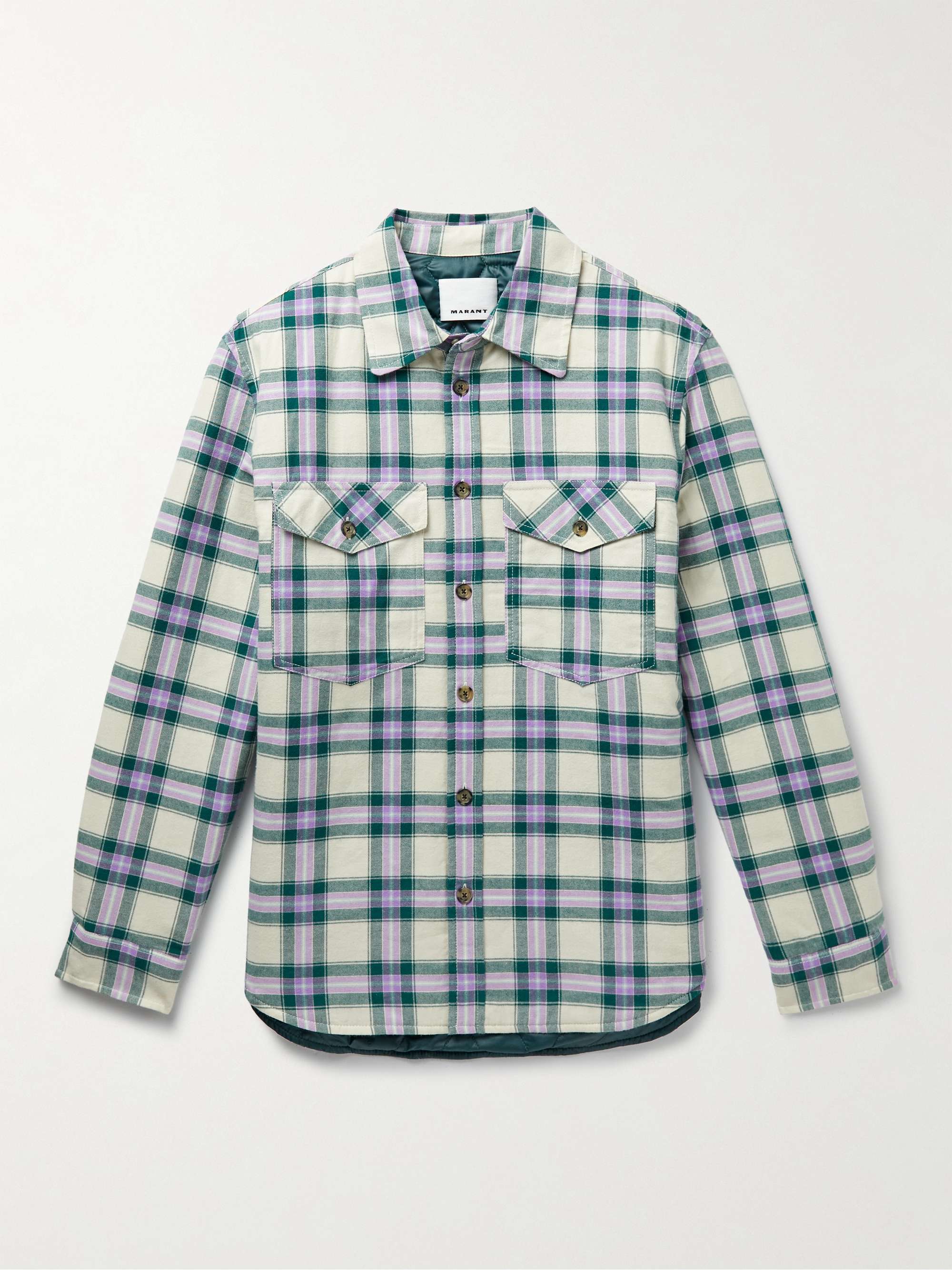 ISABEL MARANT Pilou Padded Checked Cotton-Flannel Shirt Jacket for Men | MR  PORTER