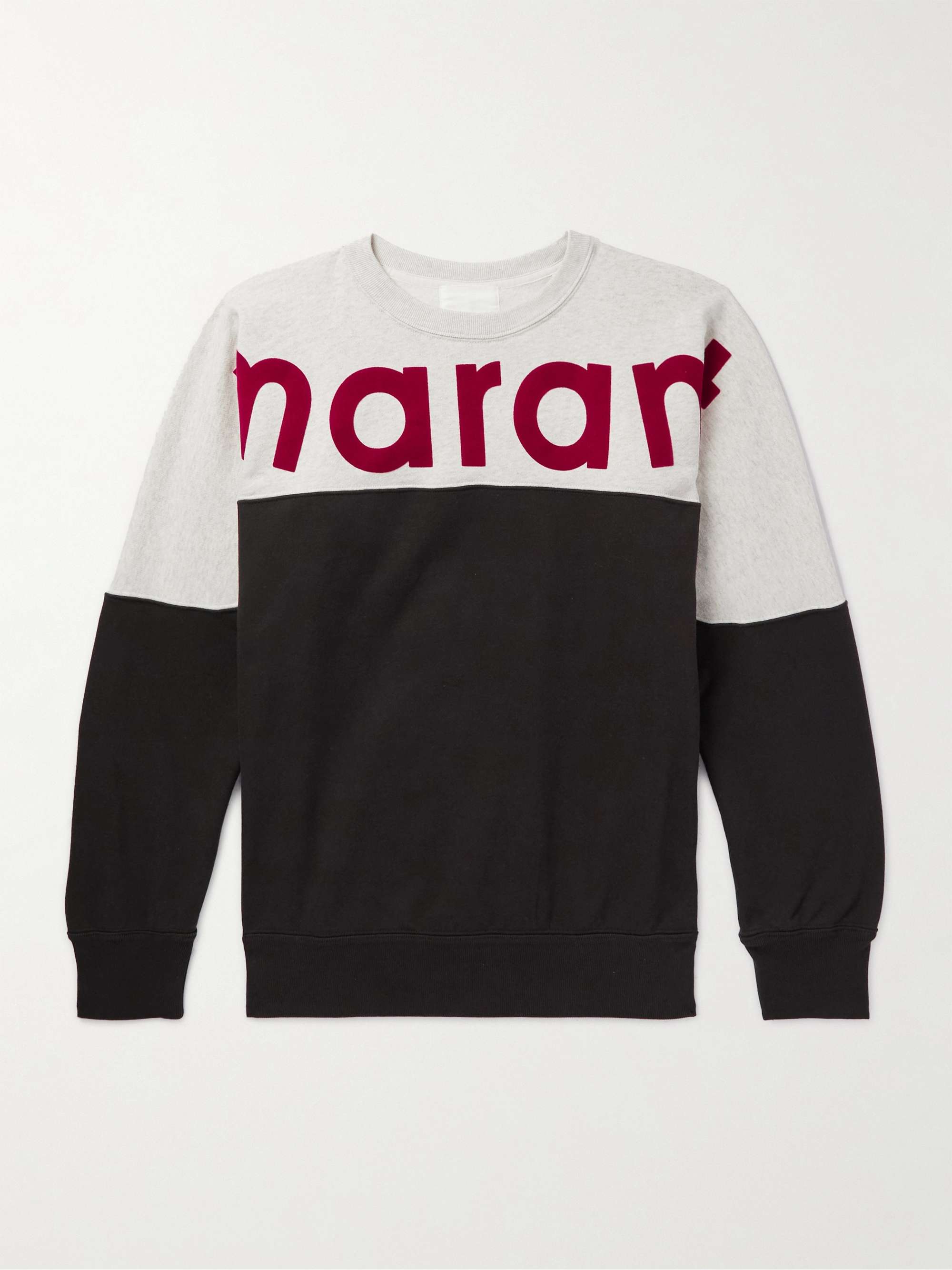 ISABEL MARANT Sporty Logo-Flocked Colour-Block Cotton-Jersey Sweatshirt for  Men | MR PORTER
