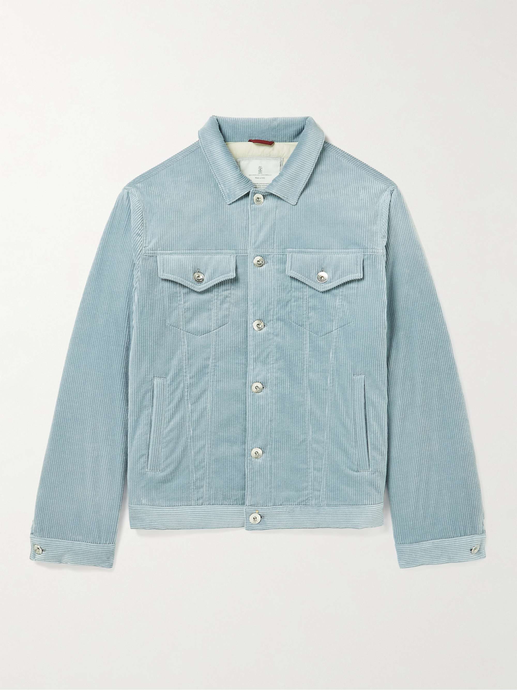 BRUNELLO CUCINELLI Slim-Fit Padded Cotton-Blend Corduroy Trucker Jacket for  Men | MR PORTER