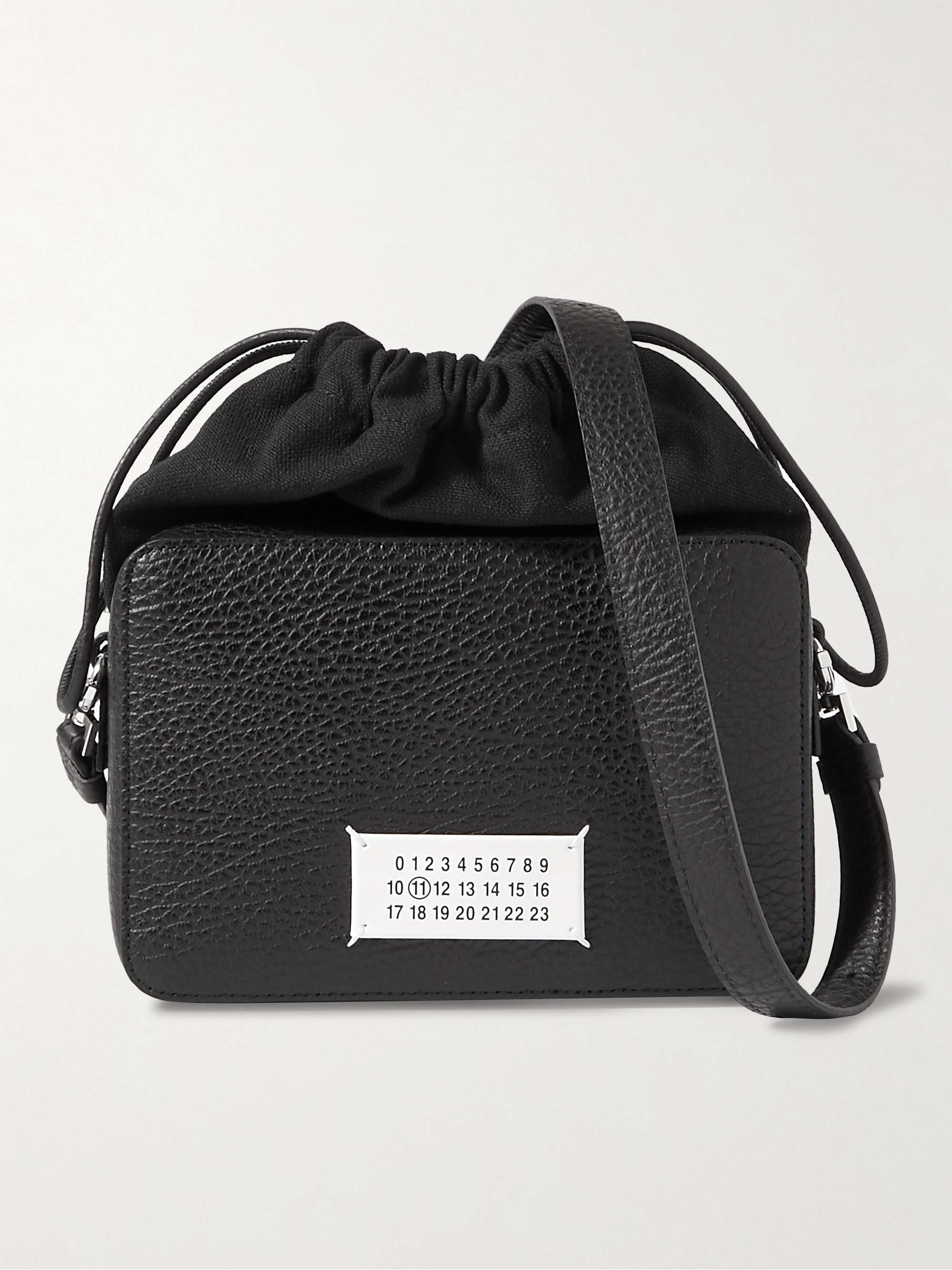 MAISON MARGIELA Logo-Appliquéd Full-Grain Leather and Canvas Camera Bag for  Men