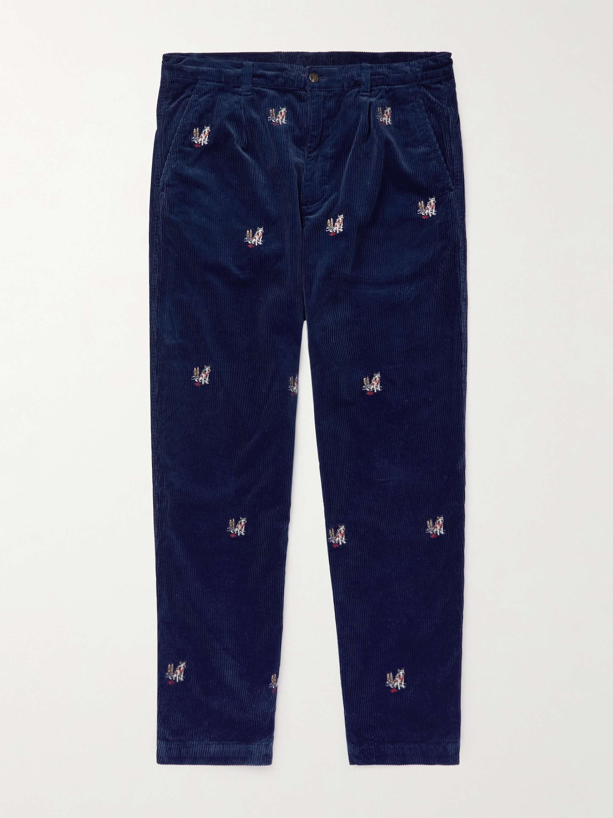 Royal blue Straight-Leg Embroidered Cotton-Corduroy Chinos | POLO RALPH  LAUREN | MR PORTER