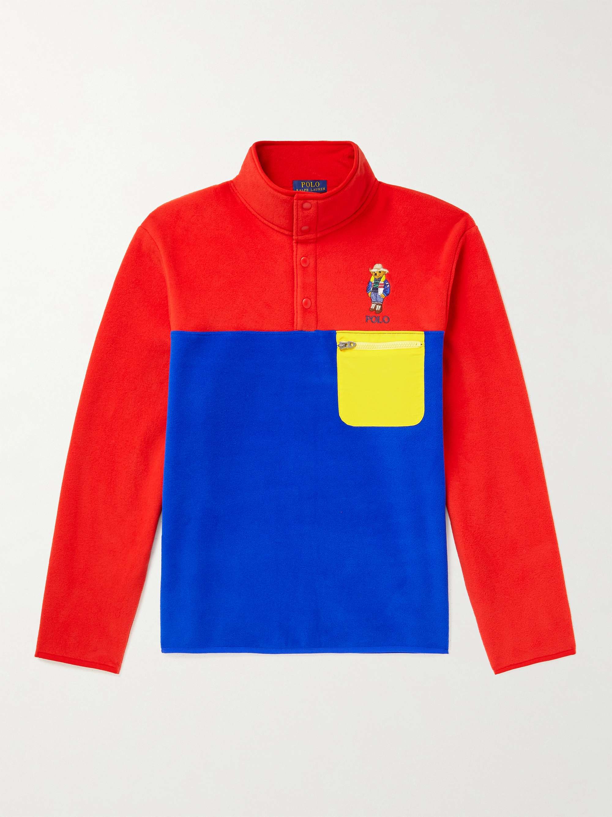 POLO RALPH LAUREN Colour-Block Shell-Trimmed Half-Zip Sweatshirt for Men |  MR PORTER